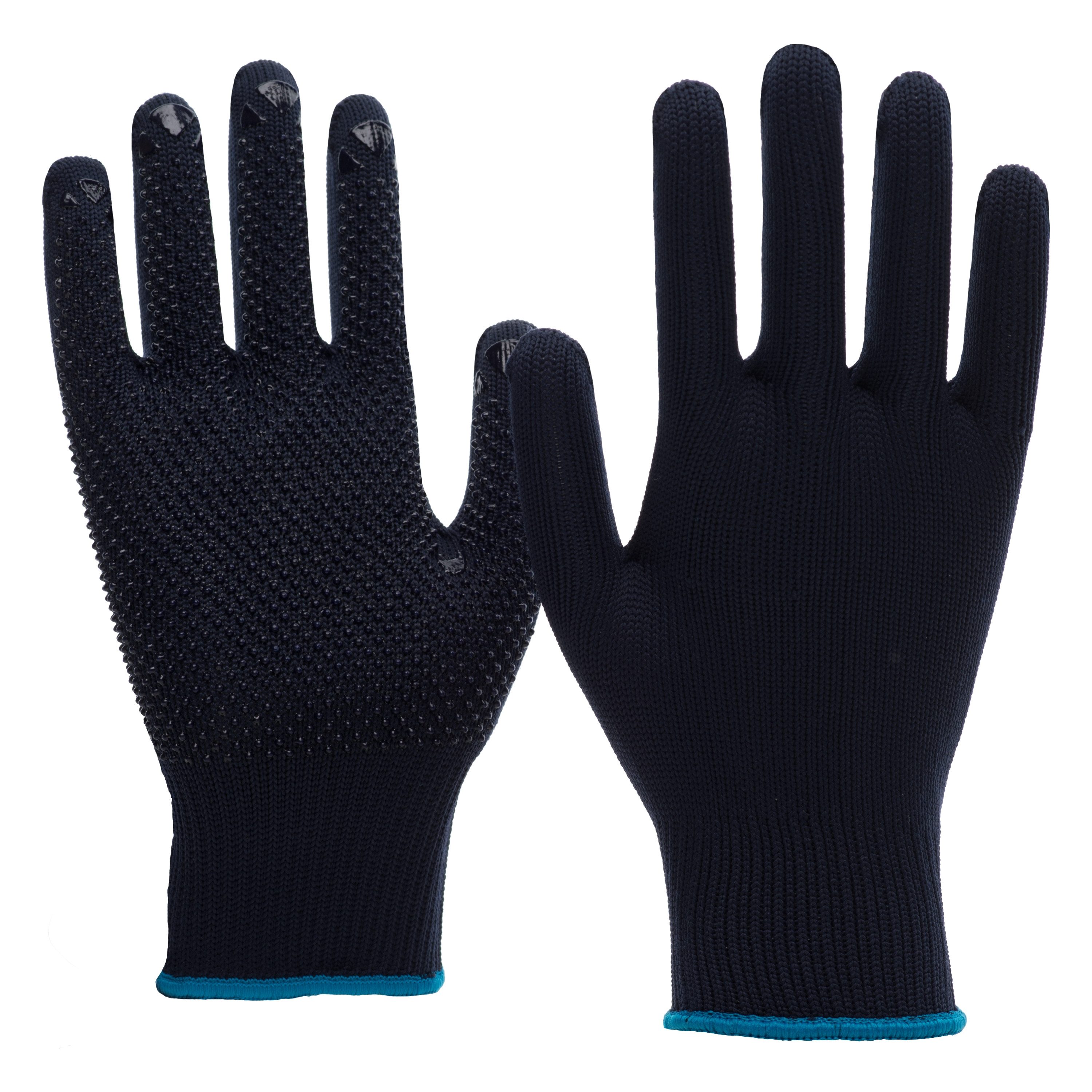 Nitras Strickhandschuhe 6101 Nylon/Baumwolle PVC-Noppen (Packung, 12-St., VPE= 12 Paar, Gr 6-11) genoppt / Atmungsaktiv