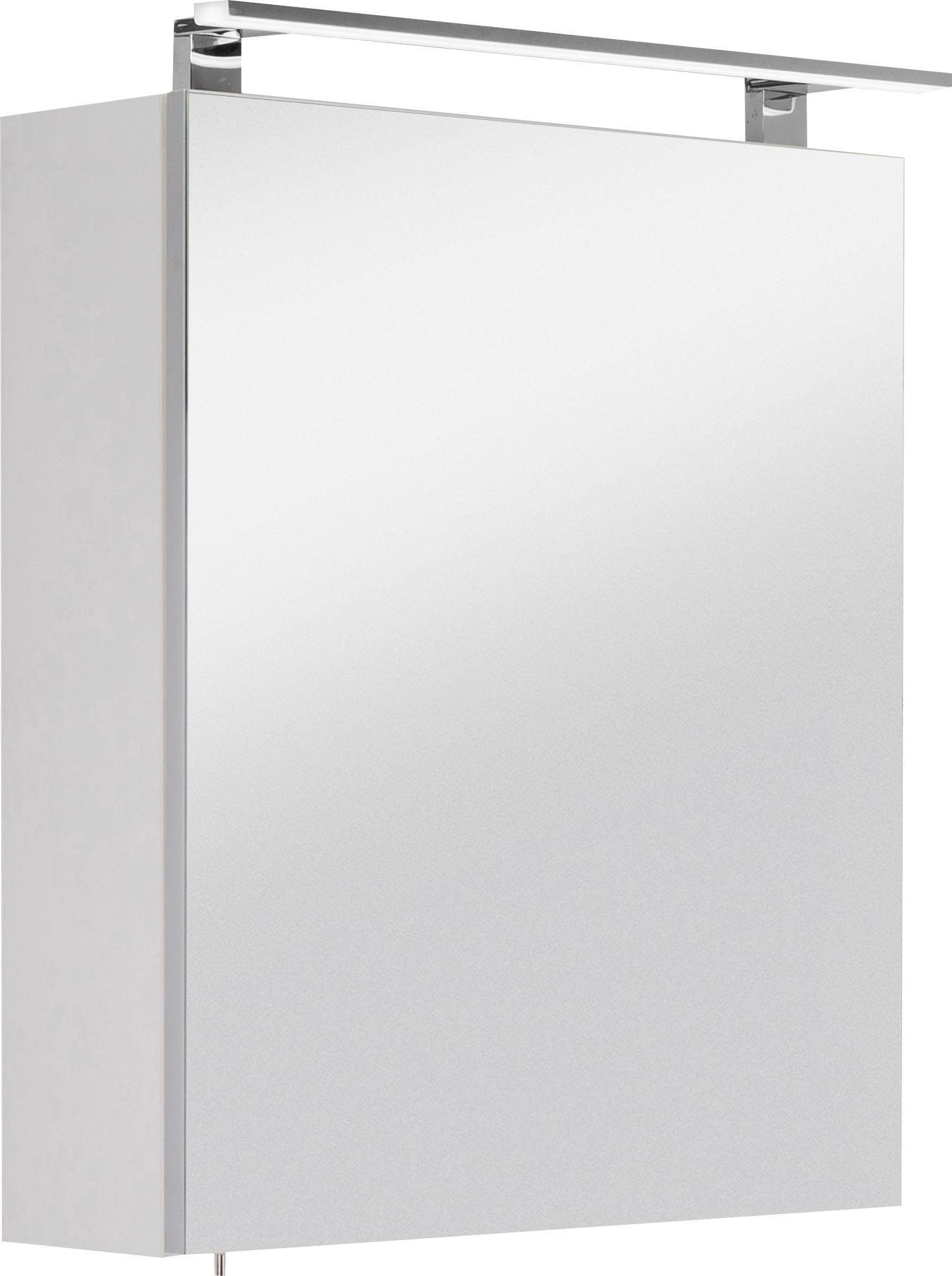 OPTIFIT Spiegelschrank Mino Breite 60 cm Seidenglanz weiß | Seidenglanz weiß