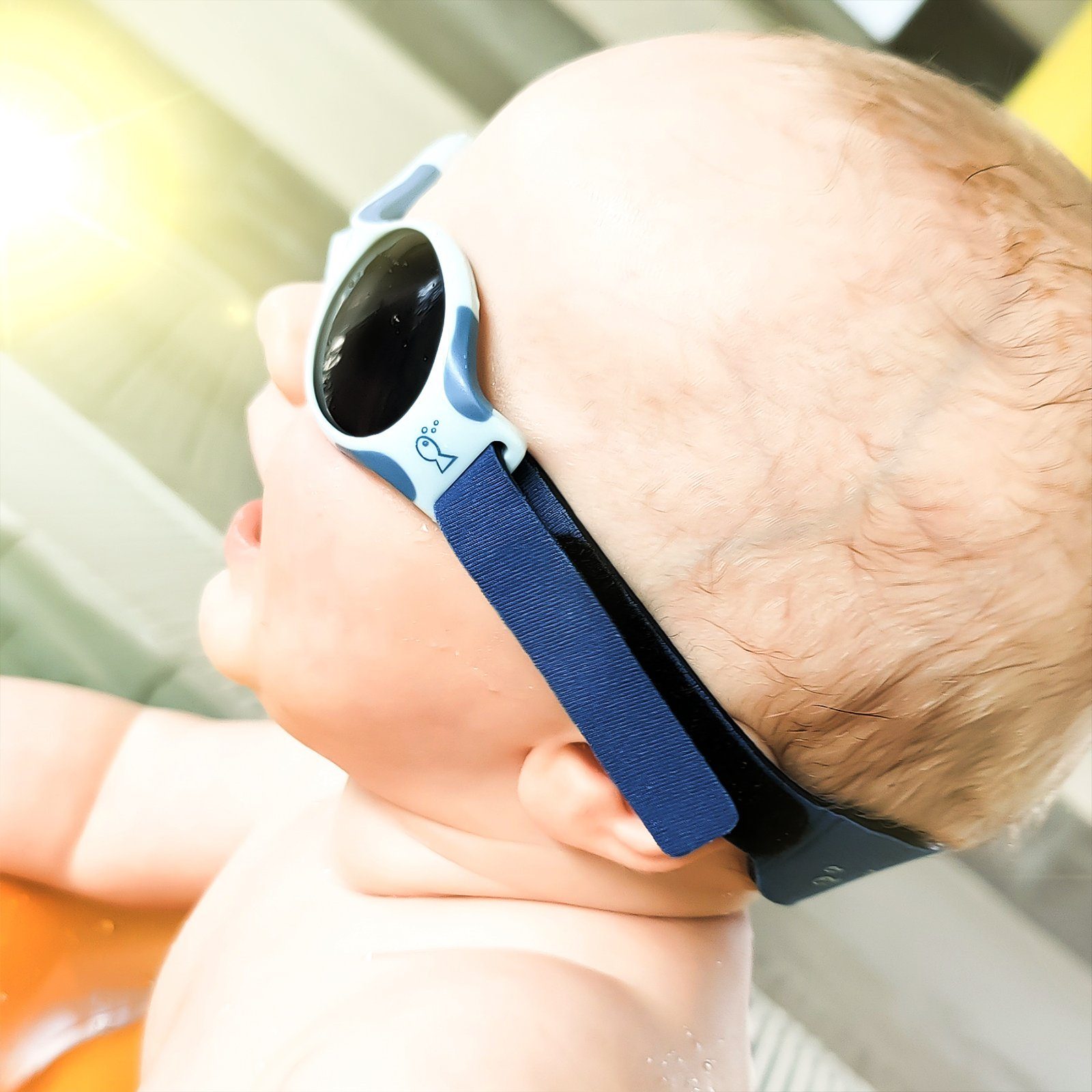 premium Sonnenbrille Sonnenbrillen verstellbar Mädchen, EXPLORER, Polarisierte Fisch ActiveSol - Jahre blau SUNGLASSES Baby & Jungen 0-2 Gläser supersoft, Lotuseffekt, mit