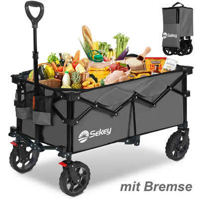 Sekey Bollerwagen Sekey Bollerwagen Faltbar Faltbarer Bollerwagen Ultrakompakte Größe, XL Gländereifen 4014, 135L 120KG