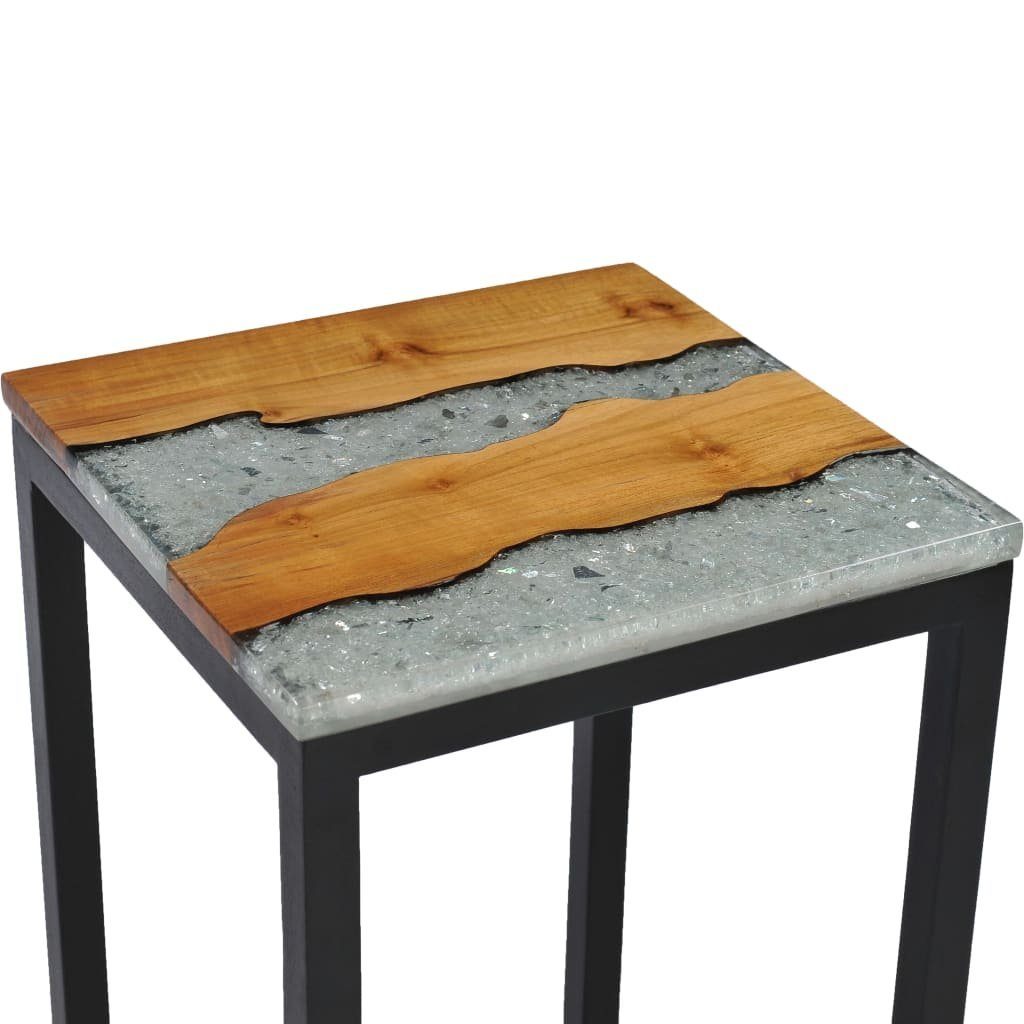 Teak furnicato 3 Stk. Beistelltisch Polyresin und Massivholz Satztische (3-St)