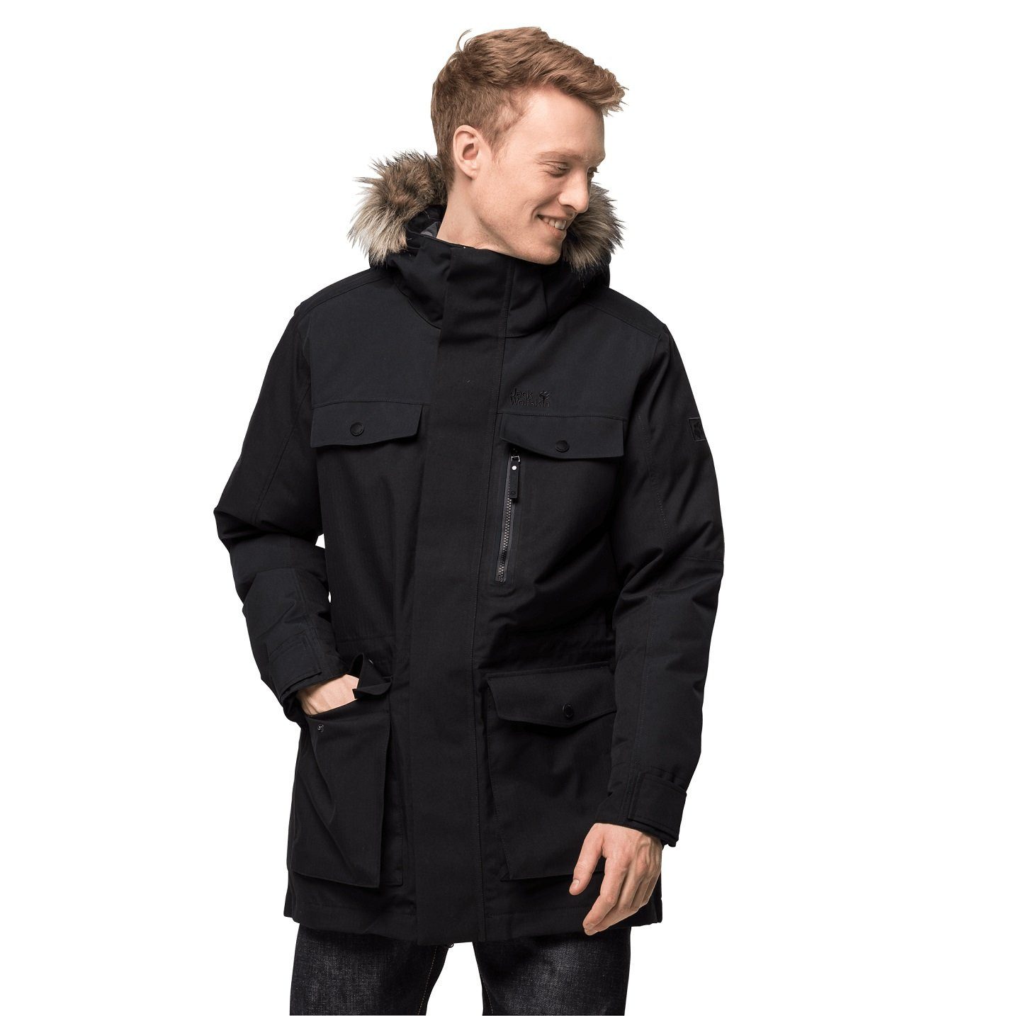 Jack Wolfskin Parka Glacier Bay (wasser- und winddicht, PFC-frei, sehr warm) schwarz