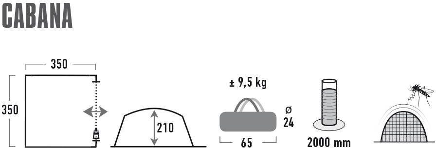 High Peak Pavillon Cabana, 3,5x3,5m