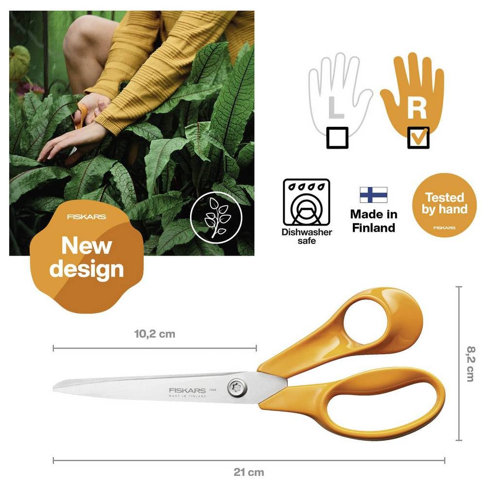 Fiskars Universalschere 1075033 Universalschere Rechtshänder 210 mm Orange