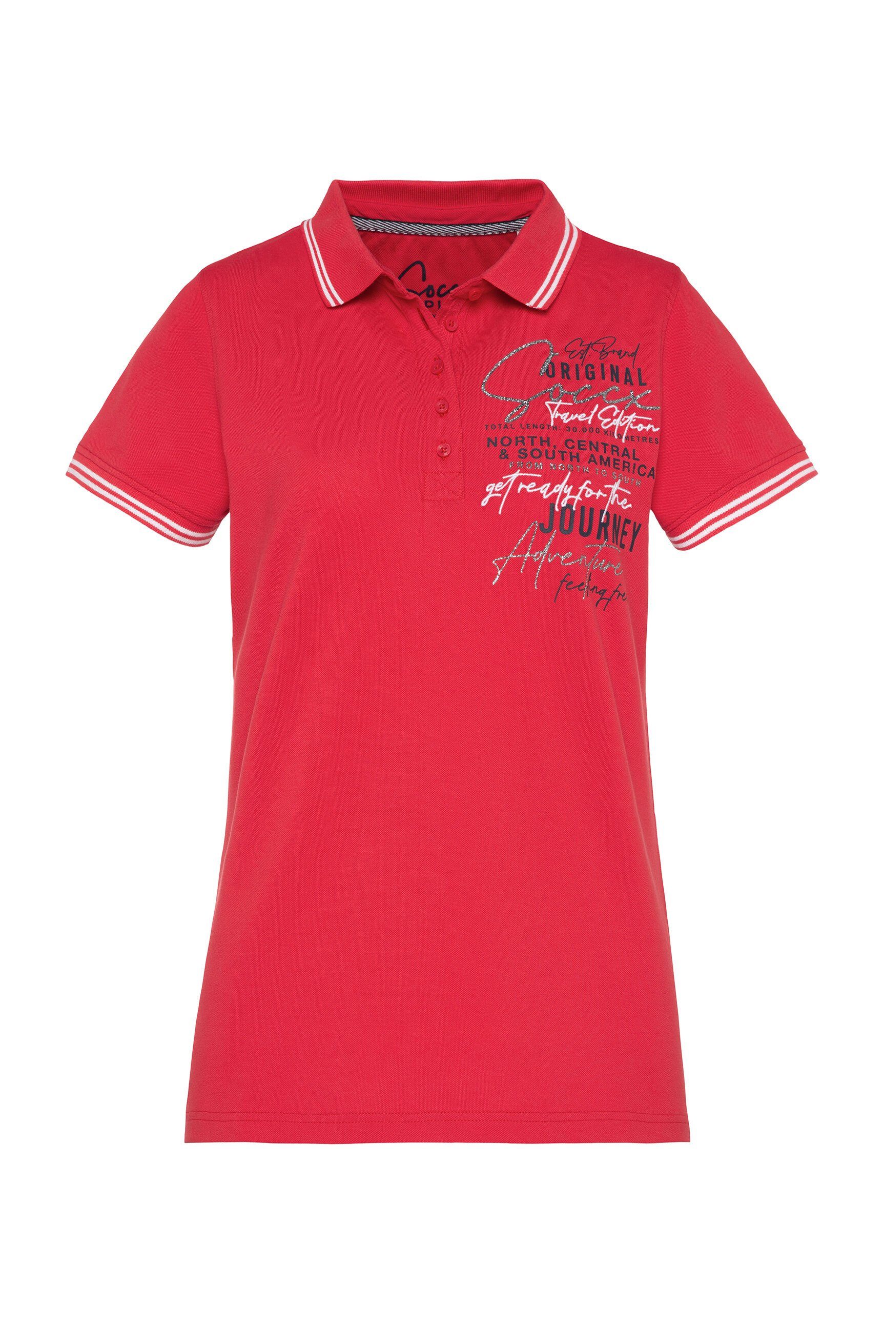 SOCCX Poloshirt mit Elasthan-Anteil, Trikotkragen und Ärmelbündchen mit  Streifen-Dessin | Poloshirts