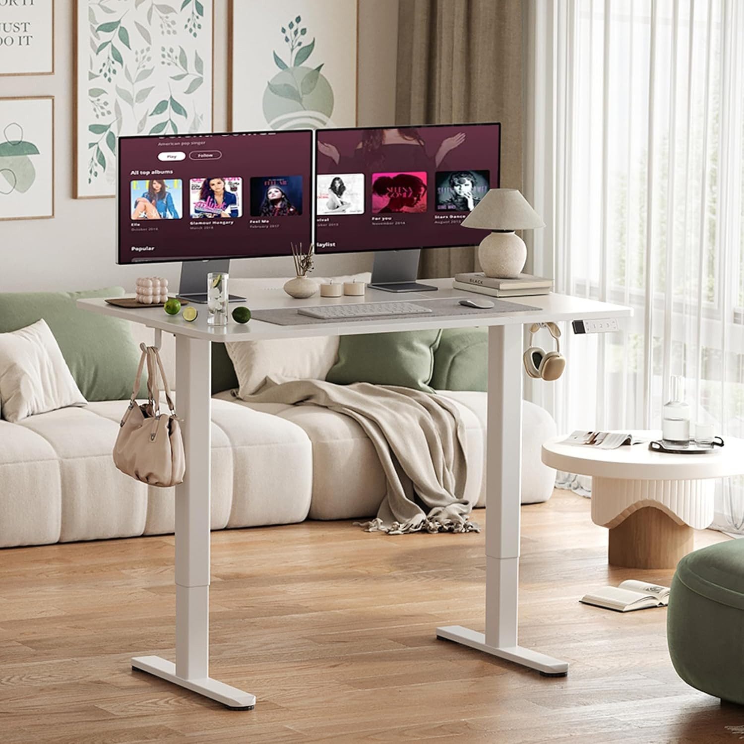 Claiks Schreibtisch Höhenverstellbar elektrischer Schreibtisch (1-St), 160x80 cm, weiß