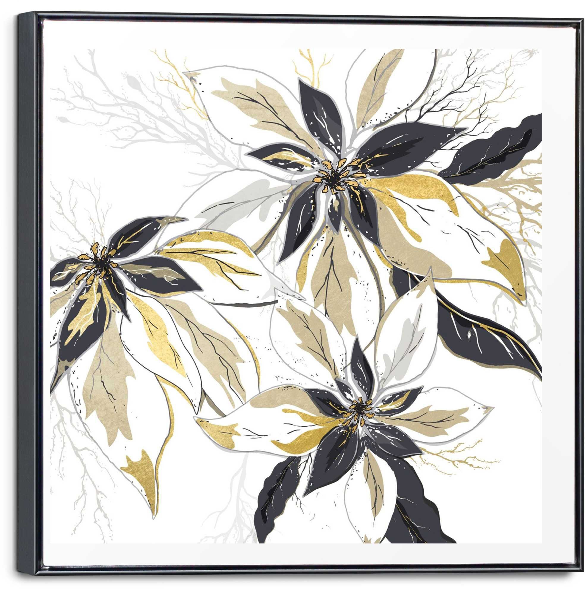Reinders! Leinwandbild »Leinwandbild Goldene Blüten Blumen - Glamourös - Elegant«, Blumen (1 Stück)-Otto