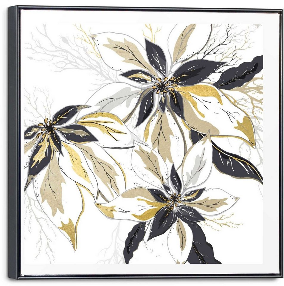Reinders! Leinwandbild Leinwandbild Goldene Blüten Blumen - Glamourös -  Elegant, Blumen (1 St)