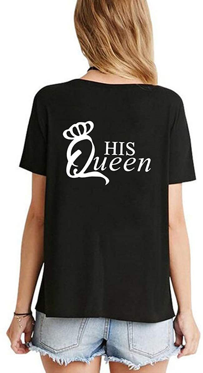 Couples Shop Print-Shirt Her King & His Queen Shirts für Paare mit modischem Print