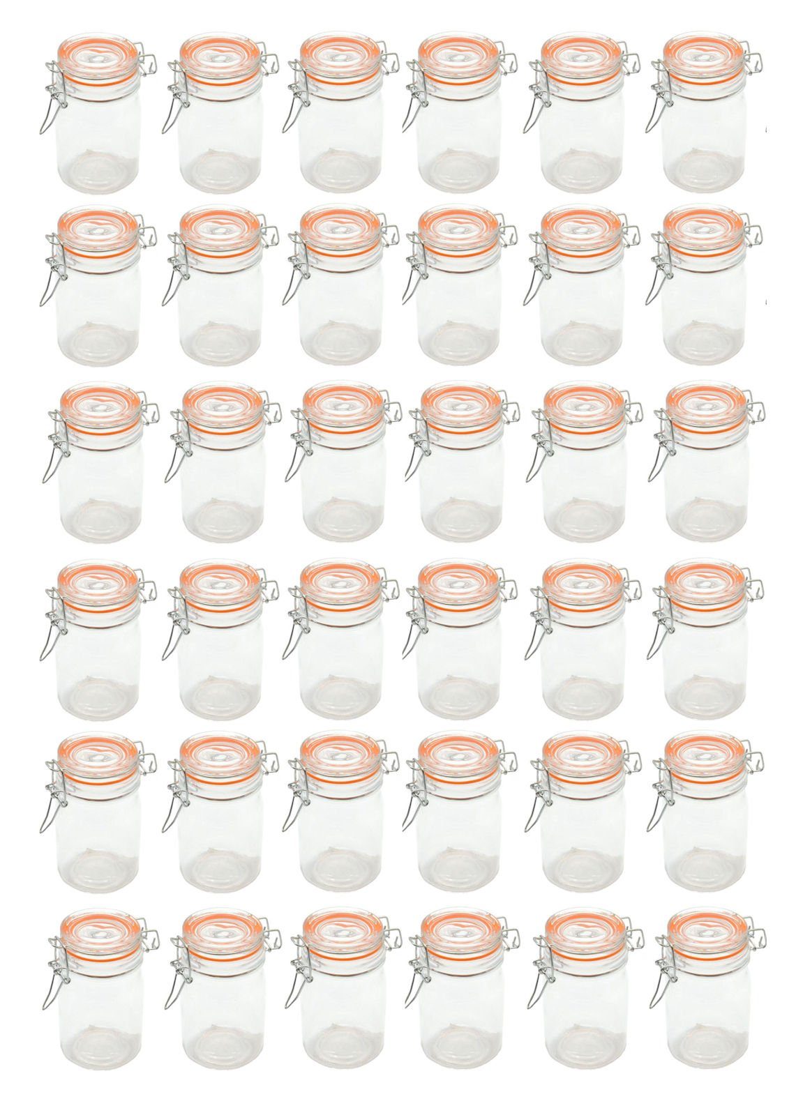 Spetebo Einmachglas Einmachglas mit Metall Verschluss 250ml - 36er Set, Glas, (Set, 36-tlg., Einkochgläser), Marmeladenglas mit Bügelverschluss