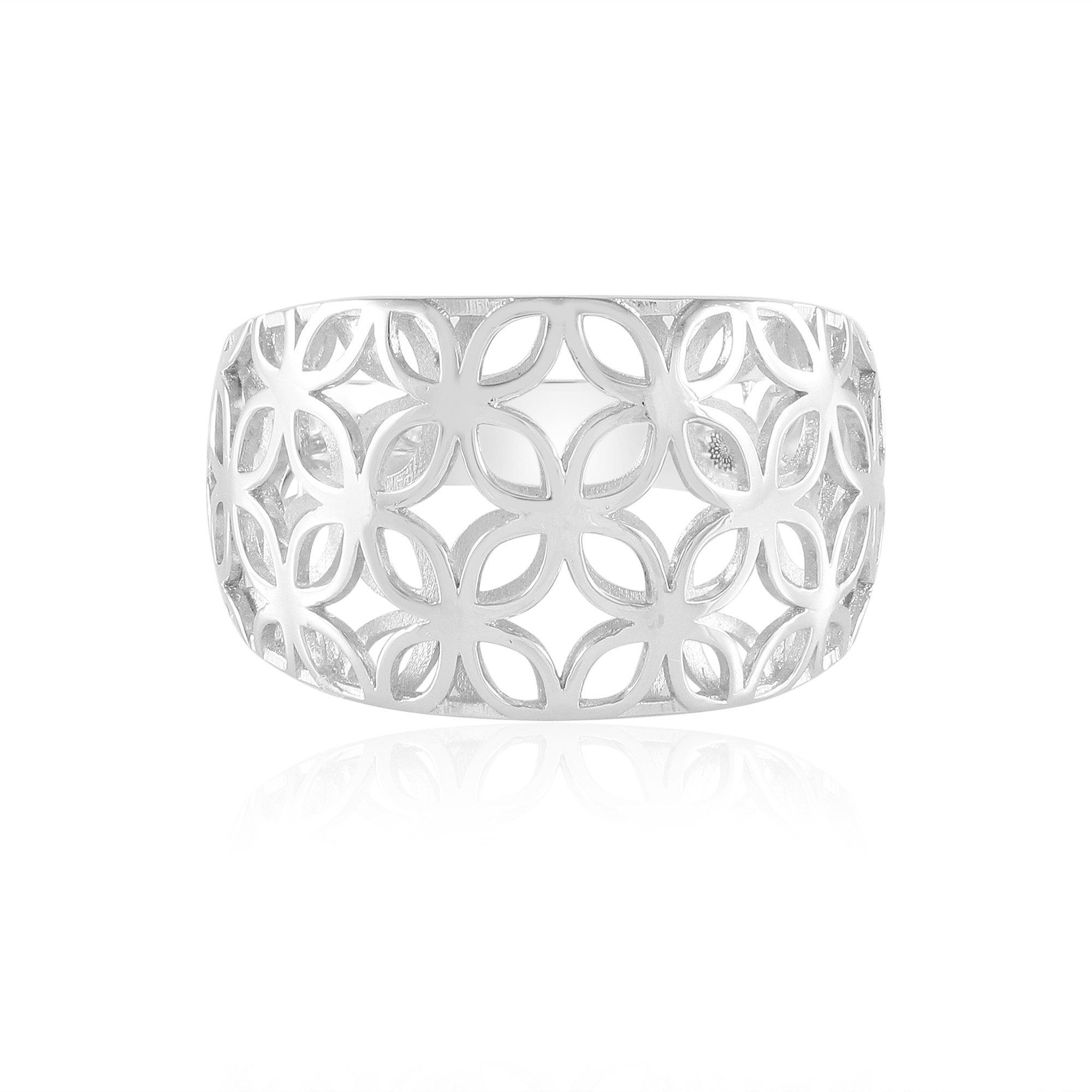 Cavill Silberring Verschnörkelter rhodinierter Sterling Silber Ring (1-tlg)