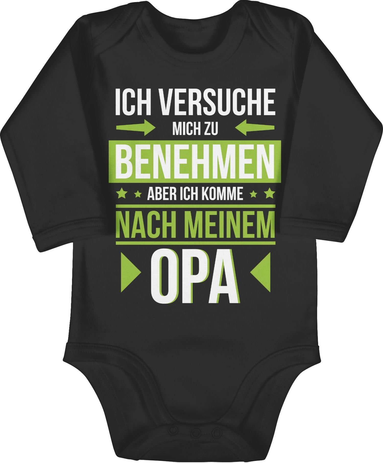 Opa Schwarz Ich benehmen Shirtracer mich zu komme versuche 1 aber meinem Baby Sprüche Shirtbody nach ich grün