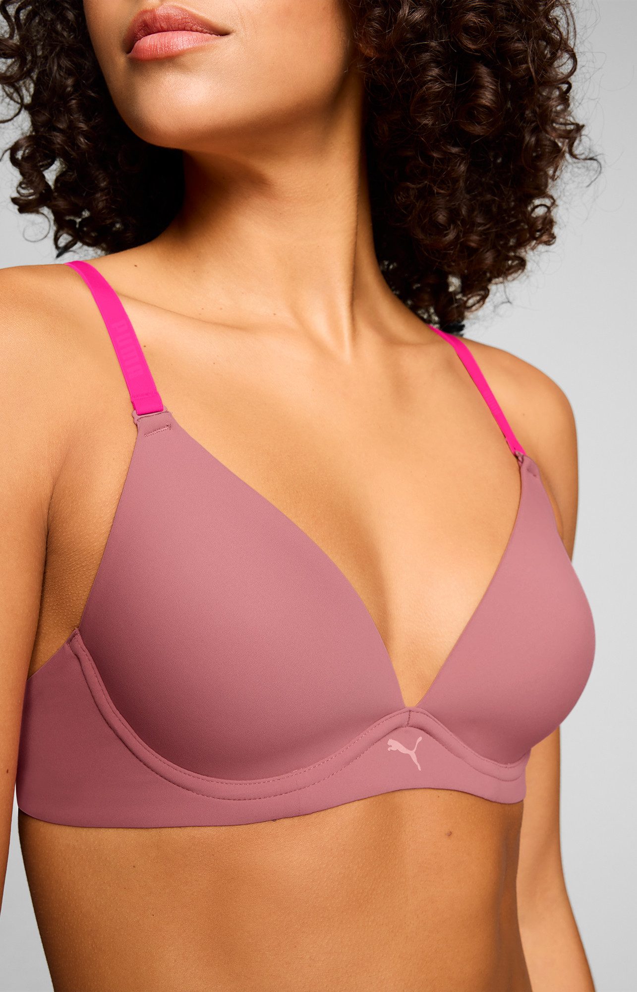 PUMA Soft-BH PUMA WOMEN MICROFIBER SOFT PADDED BRA 1P mit wendbaren und verstellbaren Trägern, Logodruck vorn