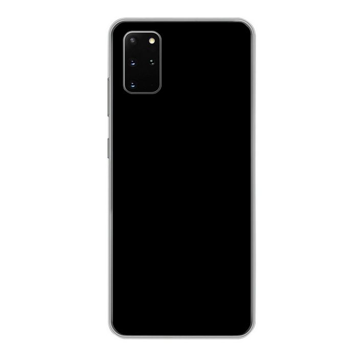 MuchoWow Handyhülle Schwarz - Muster - Innen - Massiv - Schwarz - Dunkel Phone Case Handyhülle Samsung Galaxy S20 Plus Silikon Schutzhülle