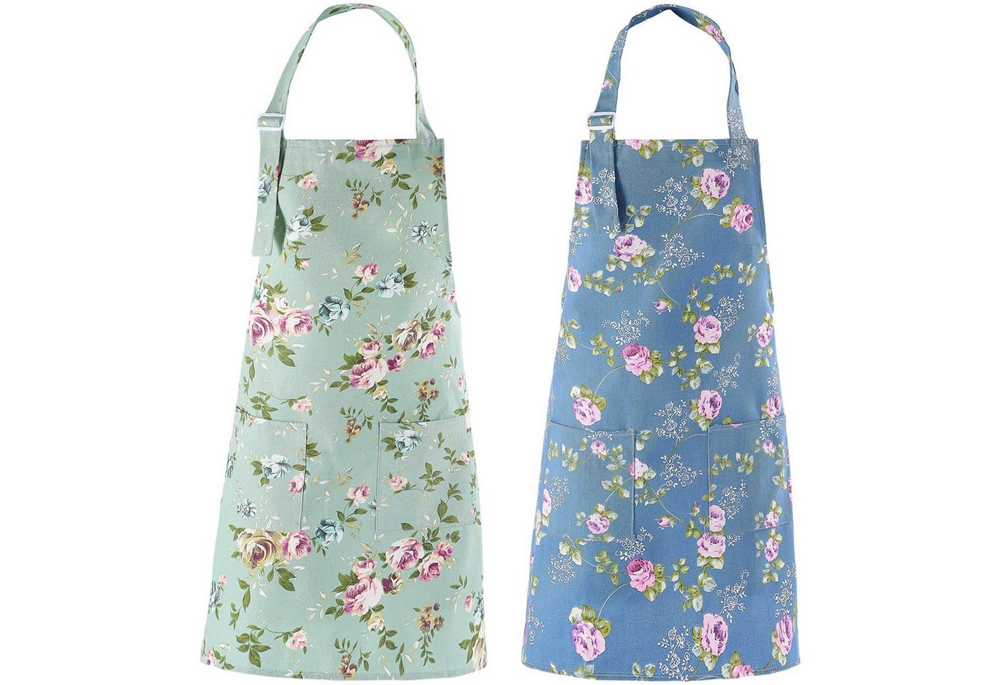 Zaewry Kochschürze Schürzen für Männer und Frauen mit Taschen, Kochen, Küche, Backen, Weich, Langlebig, Blumenschürze für Gartenarbeit
