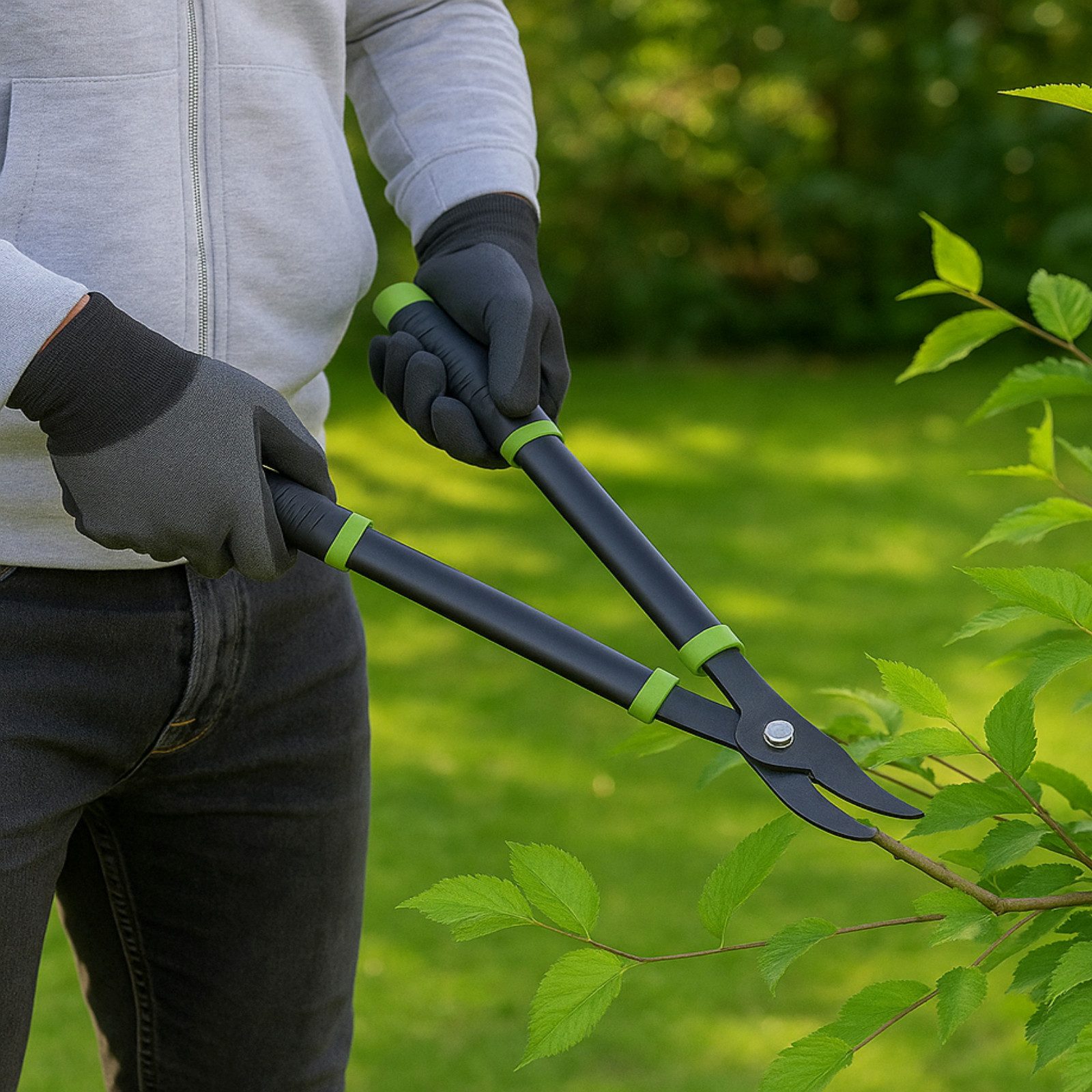 Koopman Astschere Gartenschere Baumschere Heckenschere Astschneider 59cm, (Stück, 1-tlg., Packung), 8cm Klinge, Stahl / Kunststoff, Klingenschutz, Anti-Rutsch, Manuell