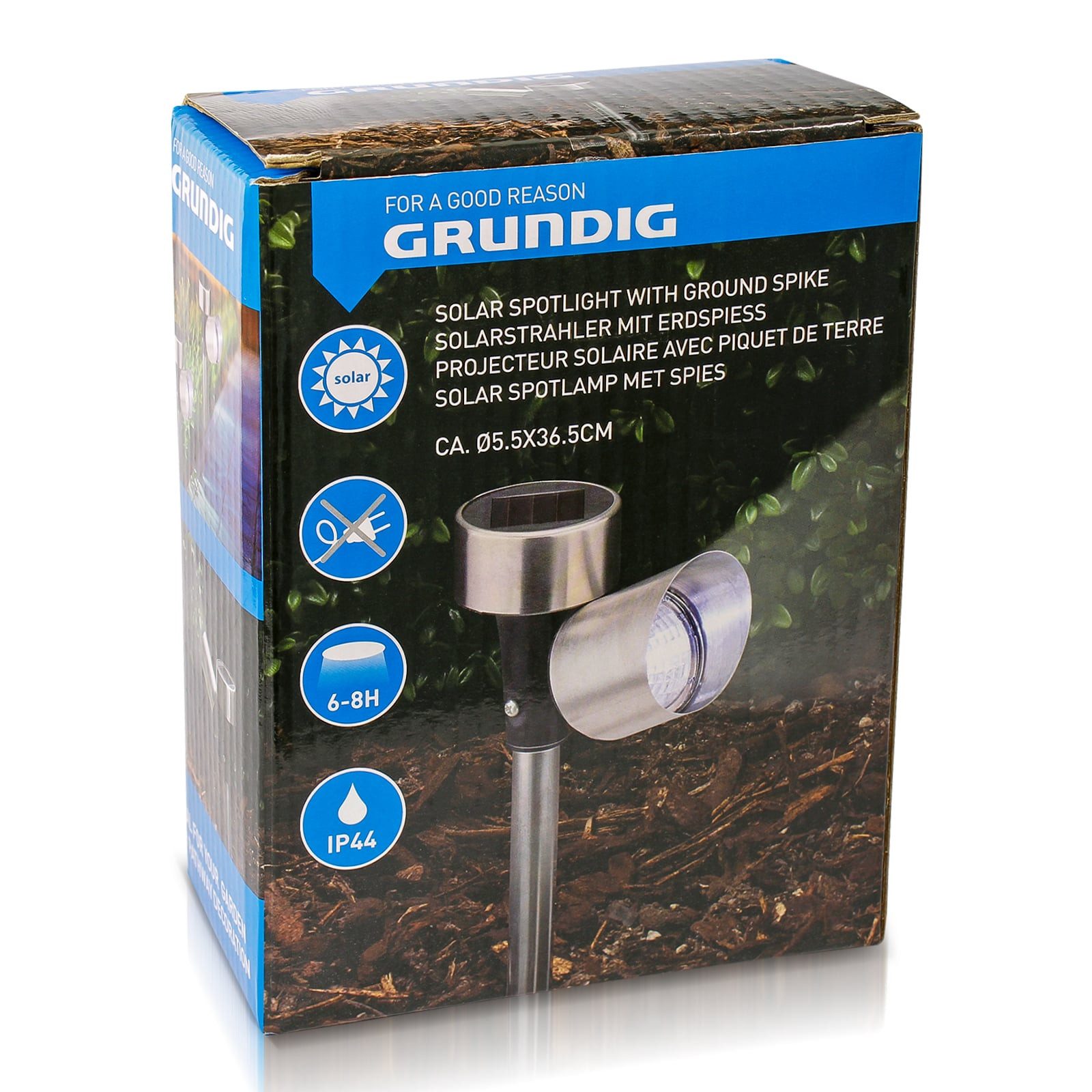 Grundig LED Gartenleuchte Solarstrahler, LED fest integriert, Beleuchtung für Einfahrt und Wege