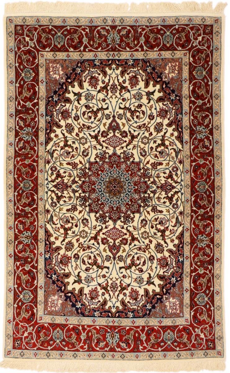 Orientteppich Isfahan Seidenkette 107x169 Handgeknüpfter Orientteppich, Nain Trading, rechteckig, Höhe: 6 mm