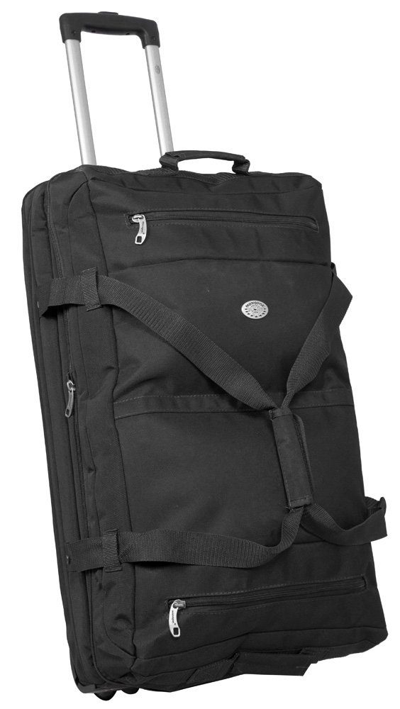 (80 Reisetasche Liter, Dehnfalte Schwarz 70x38x30cm), und Trolleygriff, Trendyshop365 2 mit Rollen Atlanta