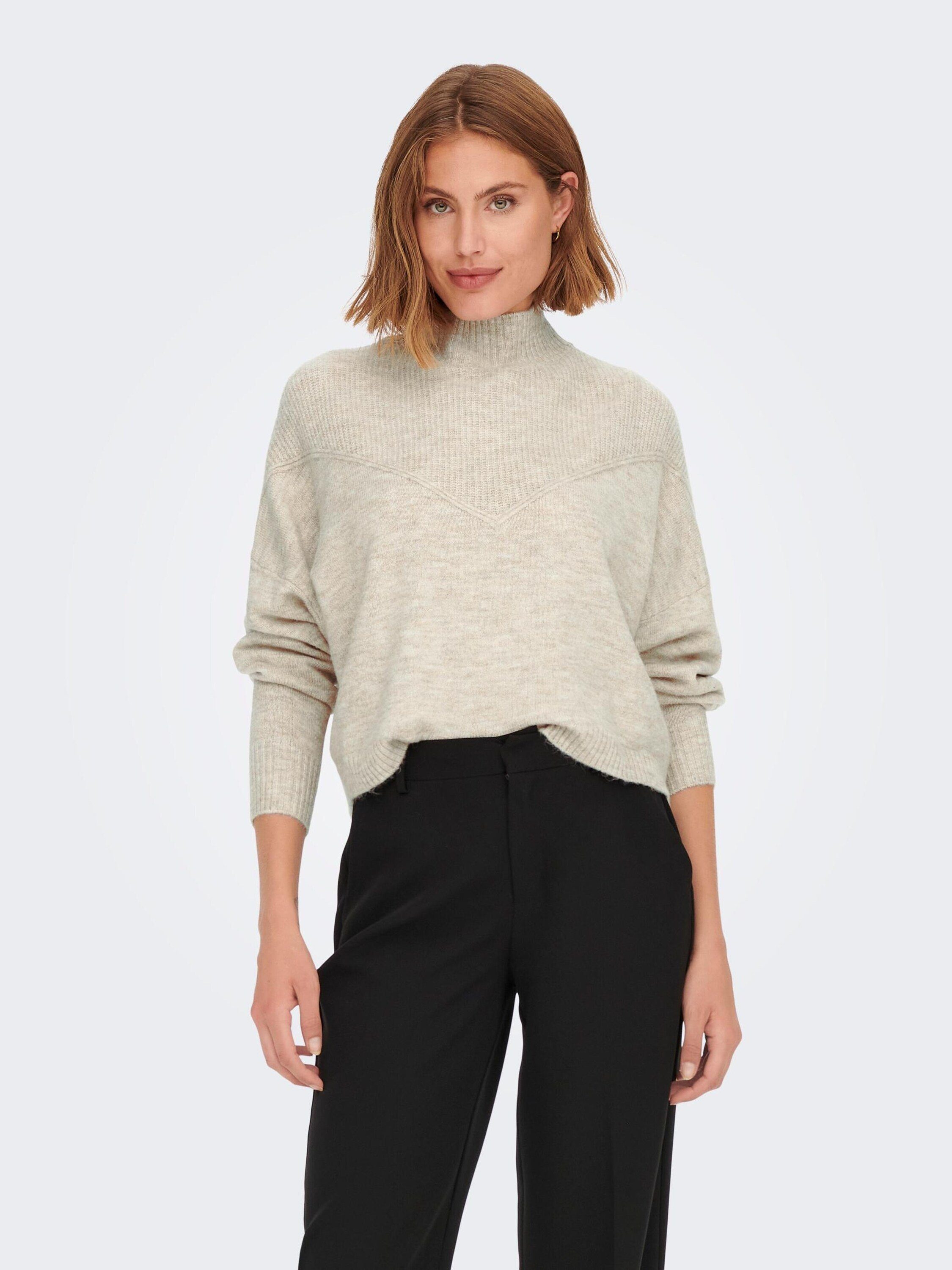 (1-tlg) ONLY Details Strickpullover Stone Plain/ohne Pumice