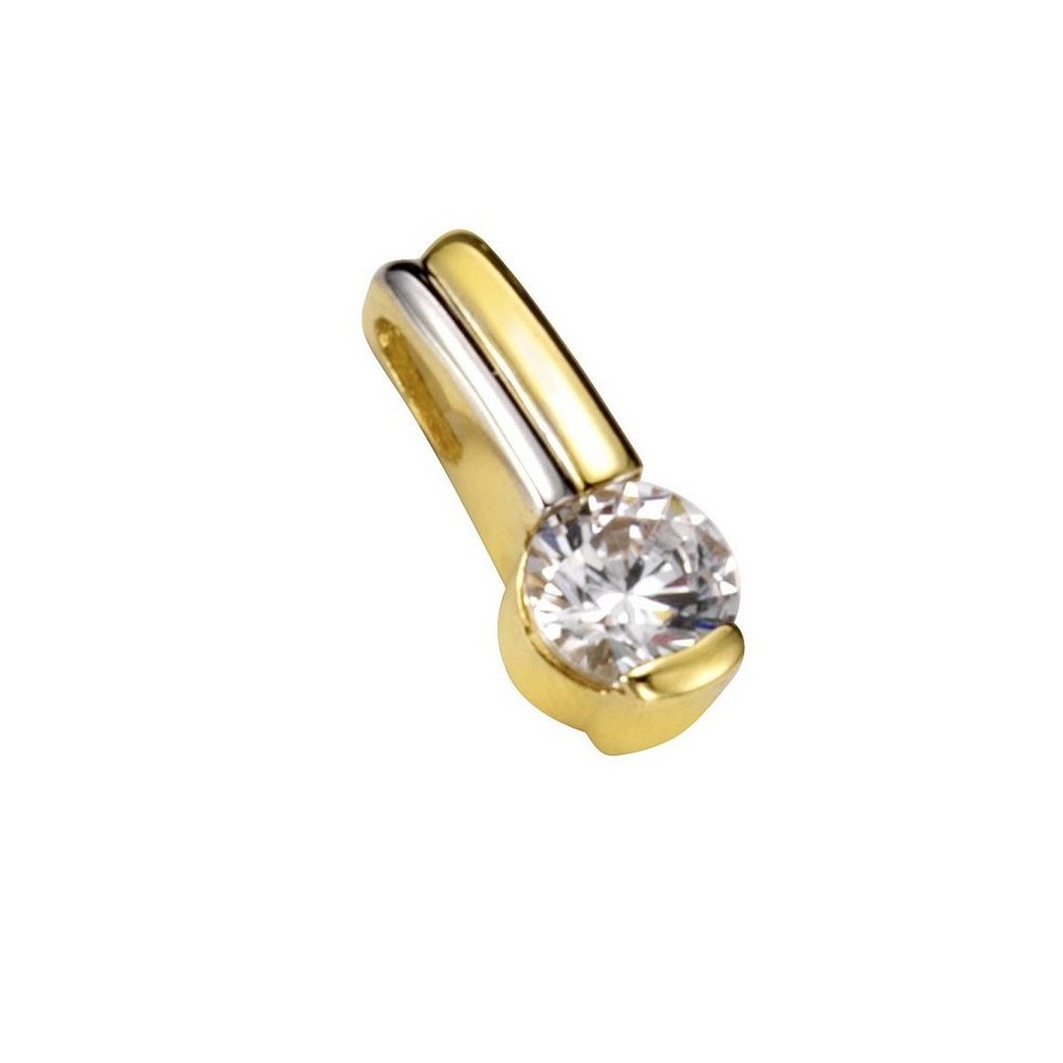 Vivance Kettenanhänger 333/- Gold bicolor Zirkonia, In hochwertiger  Juweliersqualität gefertigt