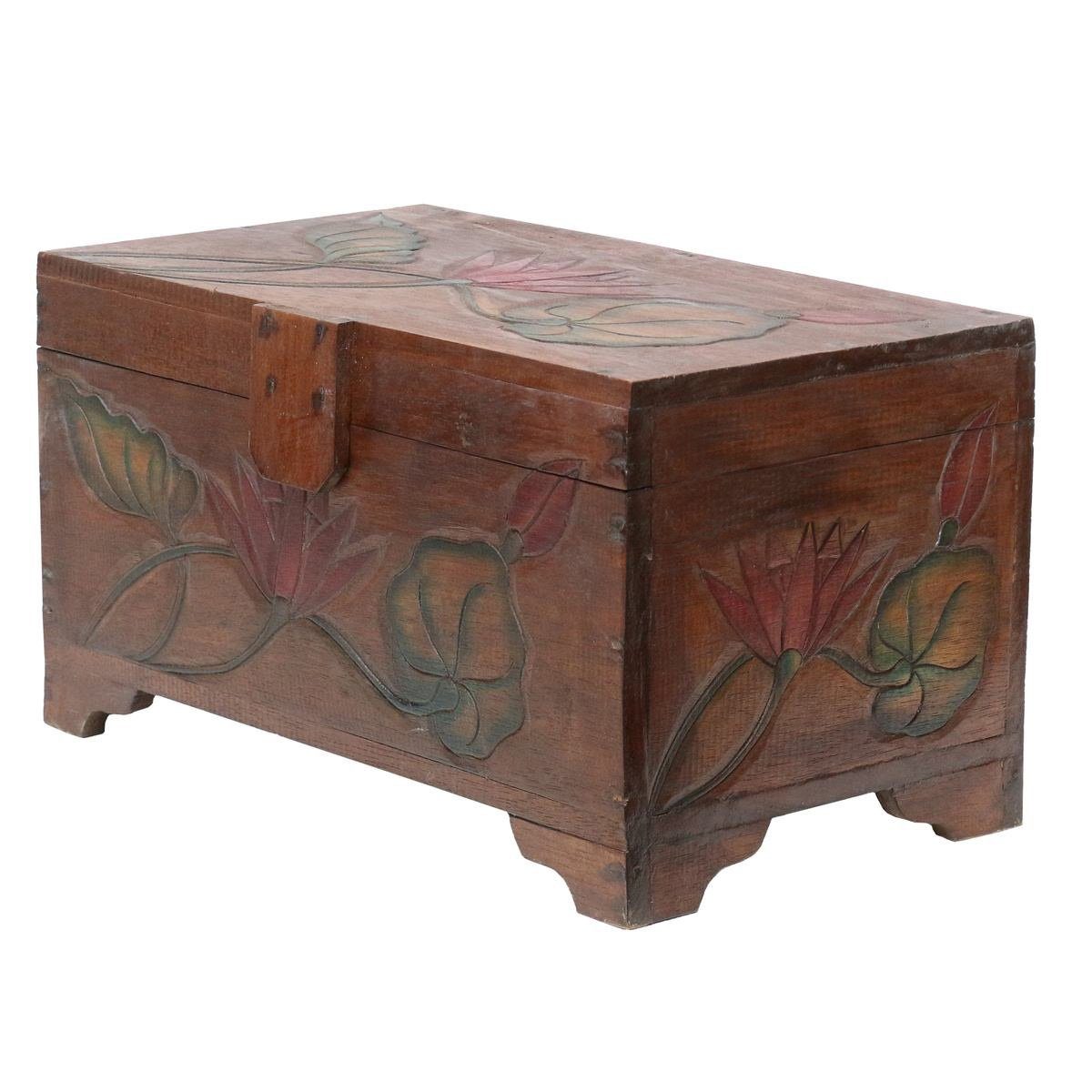 Oriental Galerie Truhe Braune Truhe Blumen Color Mittel 50 cm