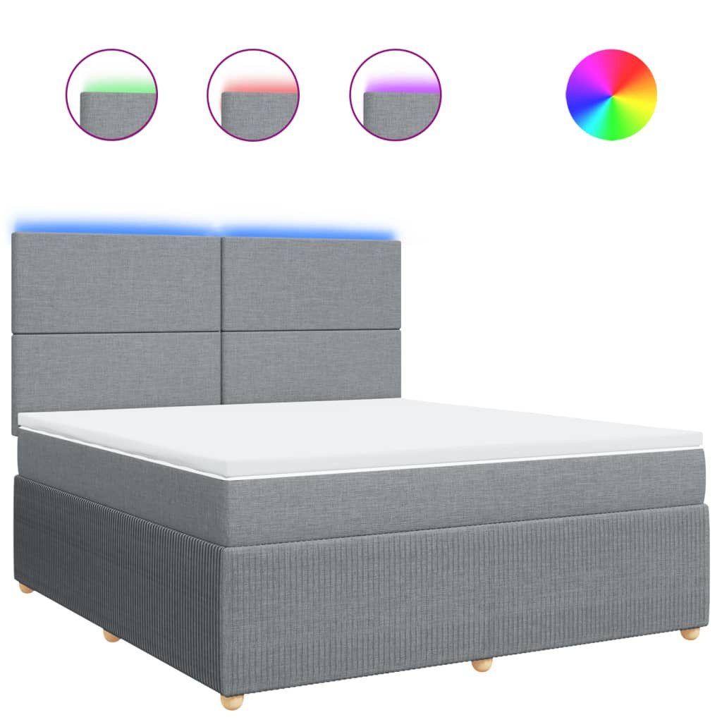 vidaXL Bett Boxspringbett mit Matratze Hellgrau günstig online kaufen