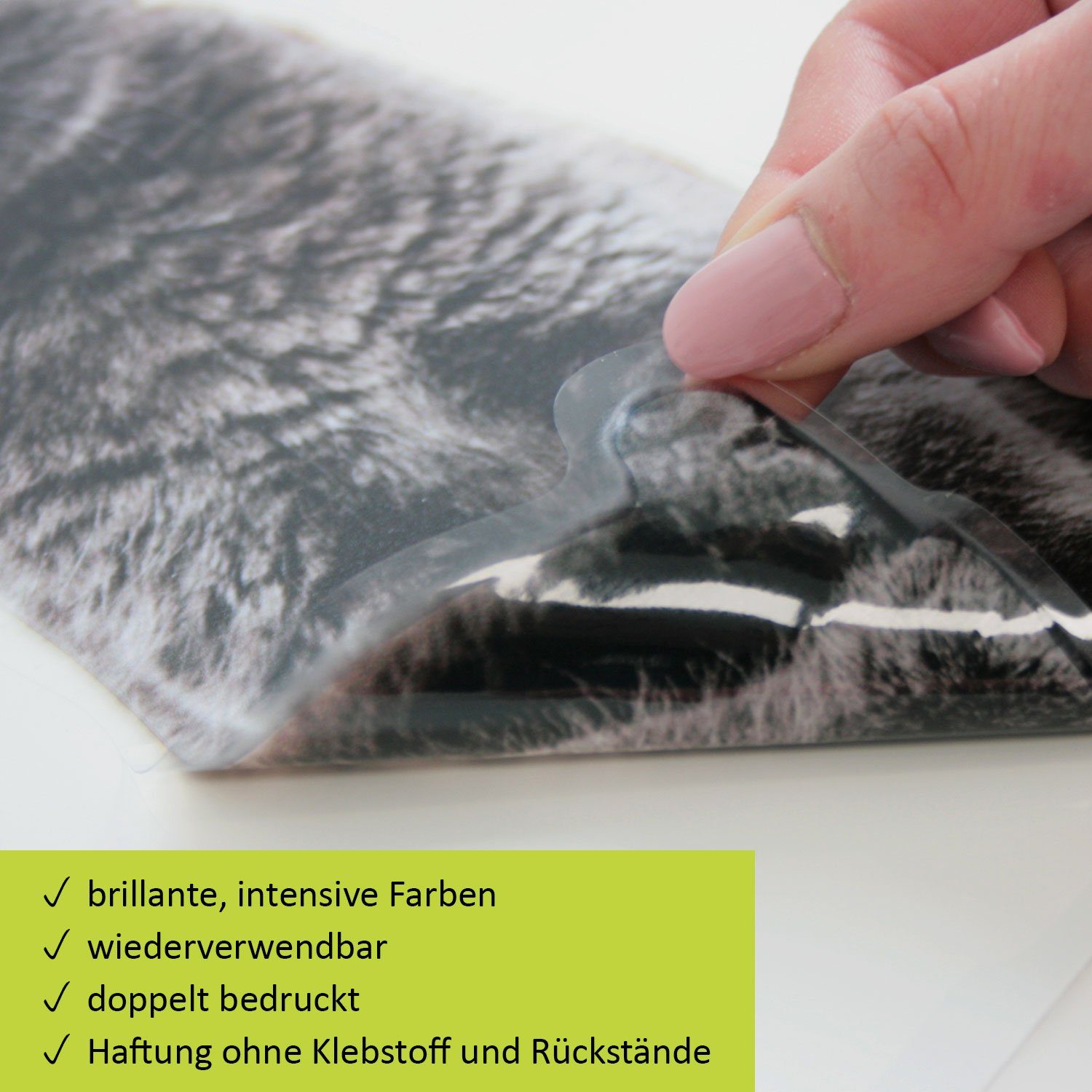 younikat Aufkleber Fensterbild I Fenster-Aufkleber statisch haftend I selbstklebend wiede