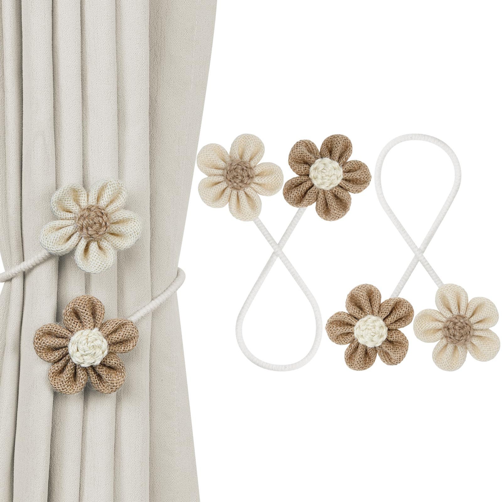 Agger Raffhalter Blumen-Vorhanghalter, 2er-Set Elegante, dekorative Vorhanghalter zum, (2-tlg), Wickeln (Boho-Stil) für Schlafzimmer, Kinderzimmer