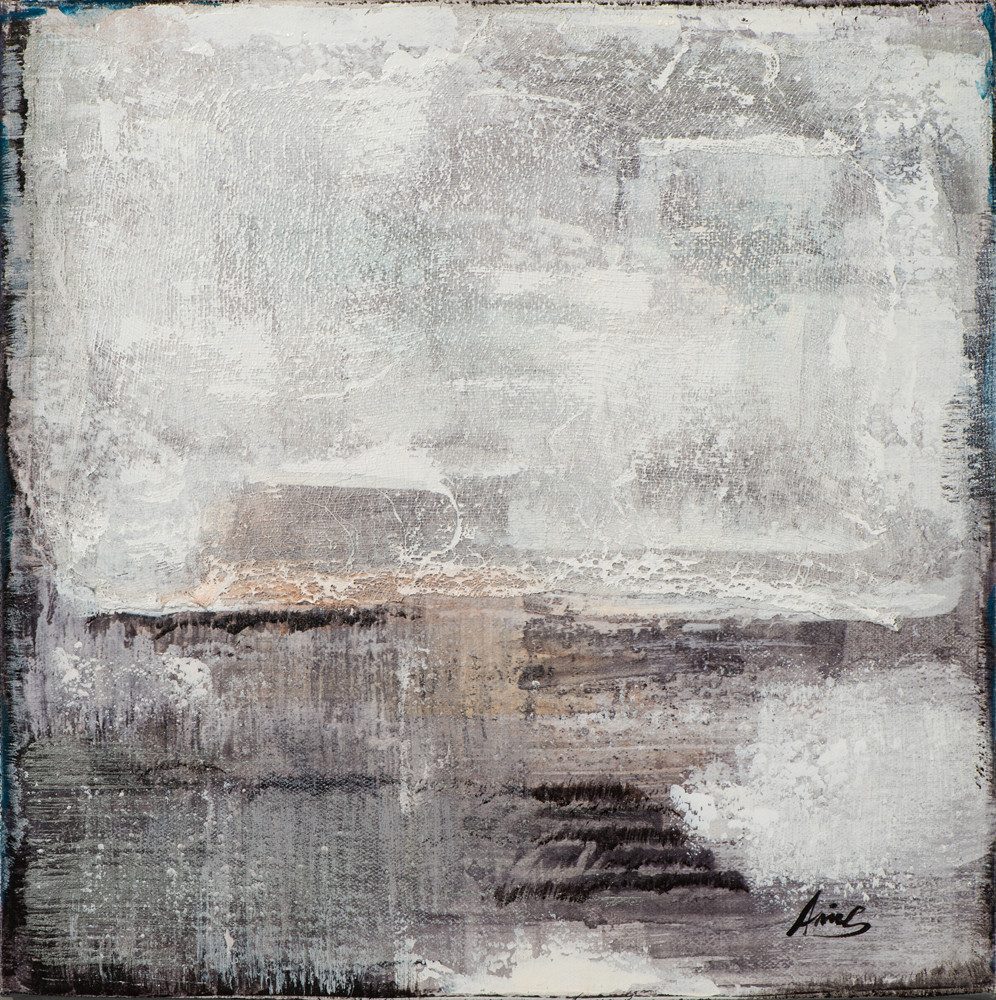ArtUniverse Gemälde Leinwandbild Abstrakte Komposition In Grau I 40 x 40 cm, Abstrakt