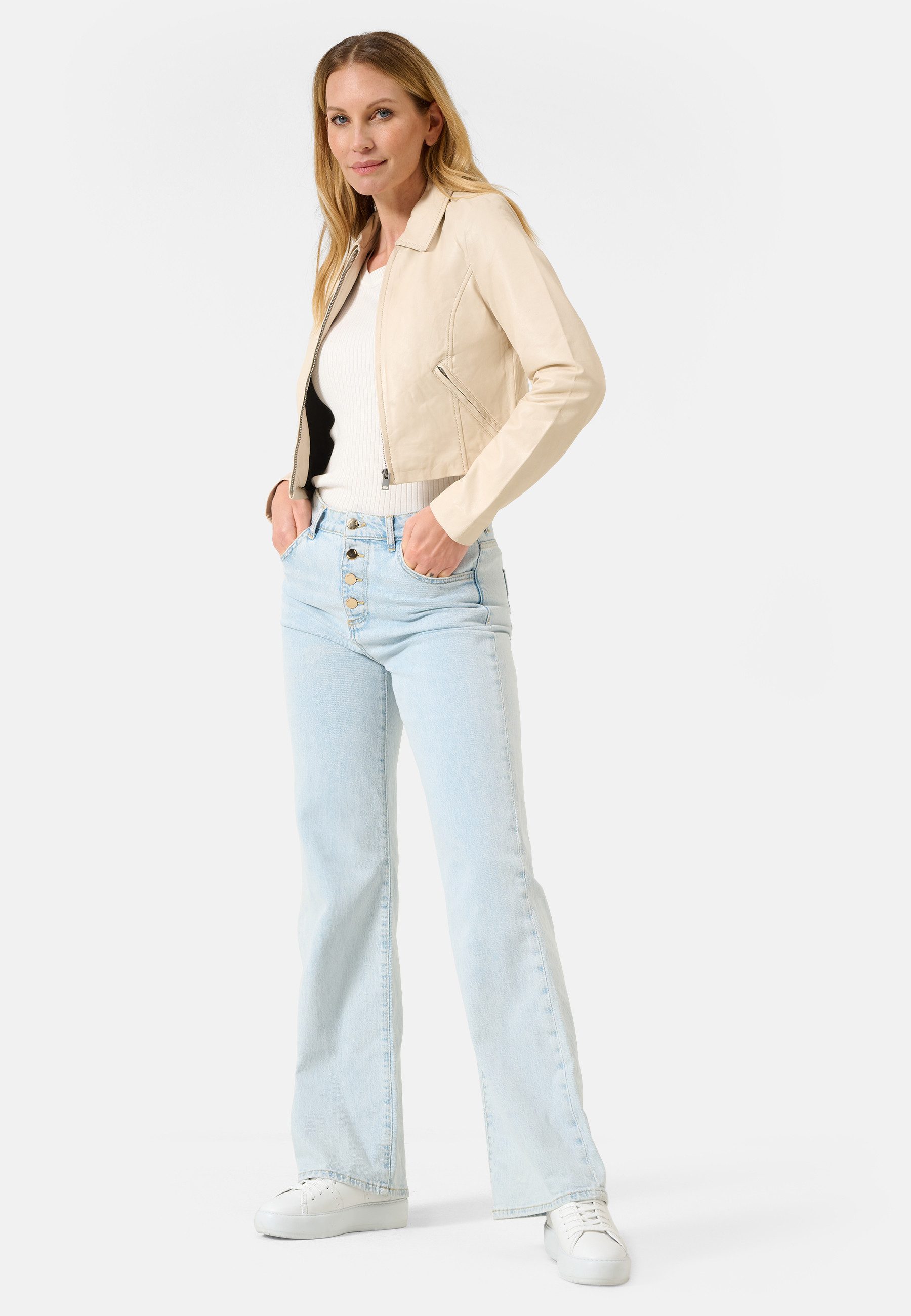 RICANO Lederjacke Mia Hochwertiges Lamm-Nappa Leder günstig online kaufen