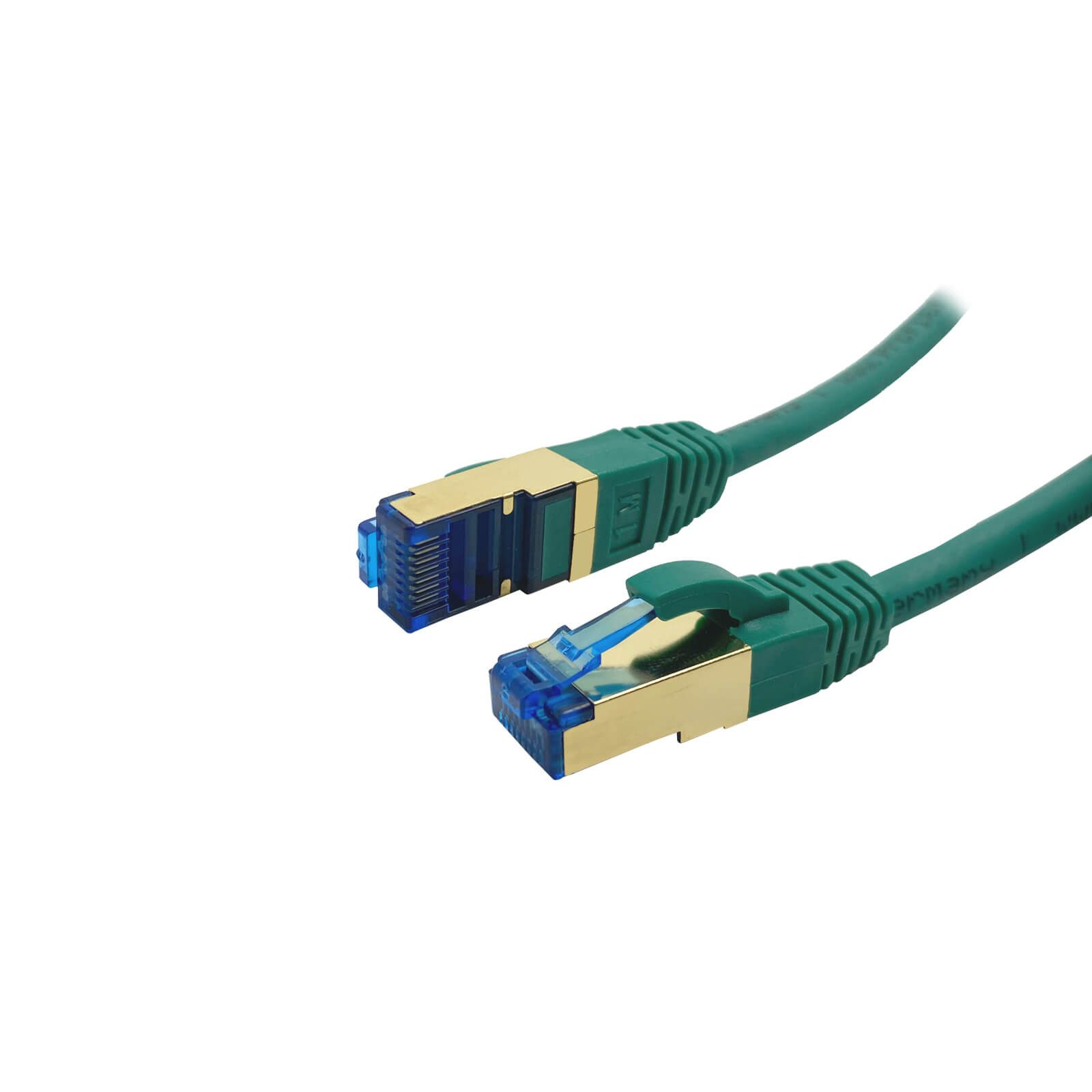 ProfiPatch CAT 7 Patchkabel Ethernet RJ45 Netzwerkkabel Rohkabel LAN-Kabel, RJ45, (25 cm), vergoldet, halogenfrei, grün