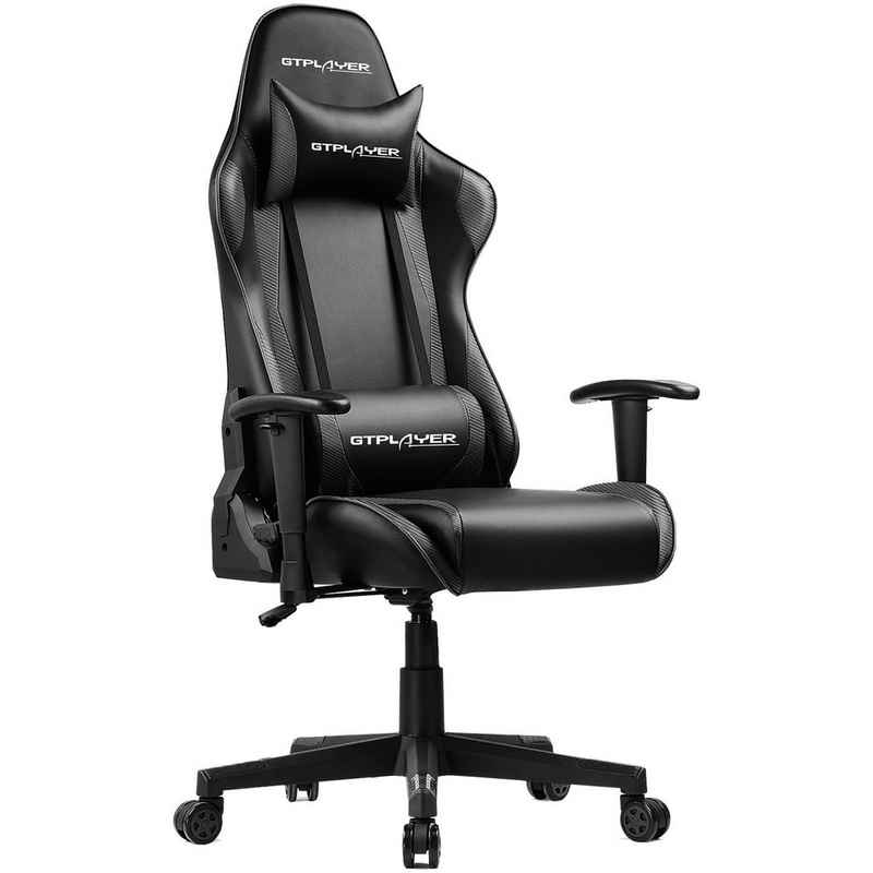 GTPLAYER Gaming-Stuhl Bürostuhl Gaming Stuhl Gaming Sessel ergonomischer Gamer Stuhl, bis 150 kg belastbar, Neigungswinkel 90°-165°