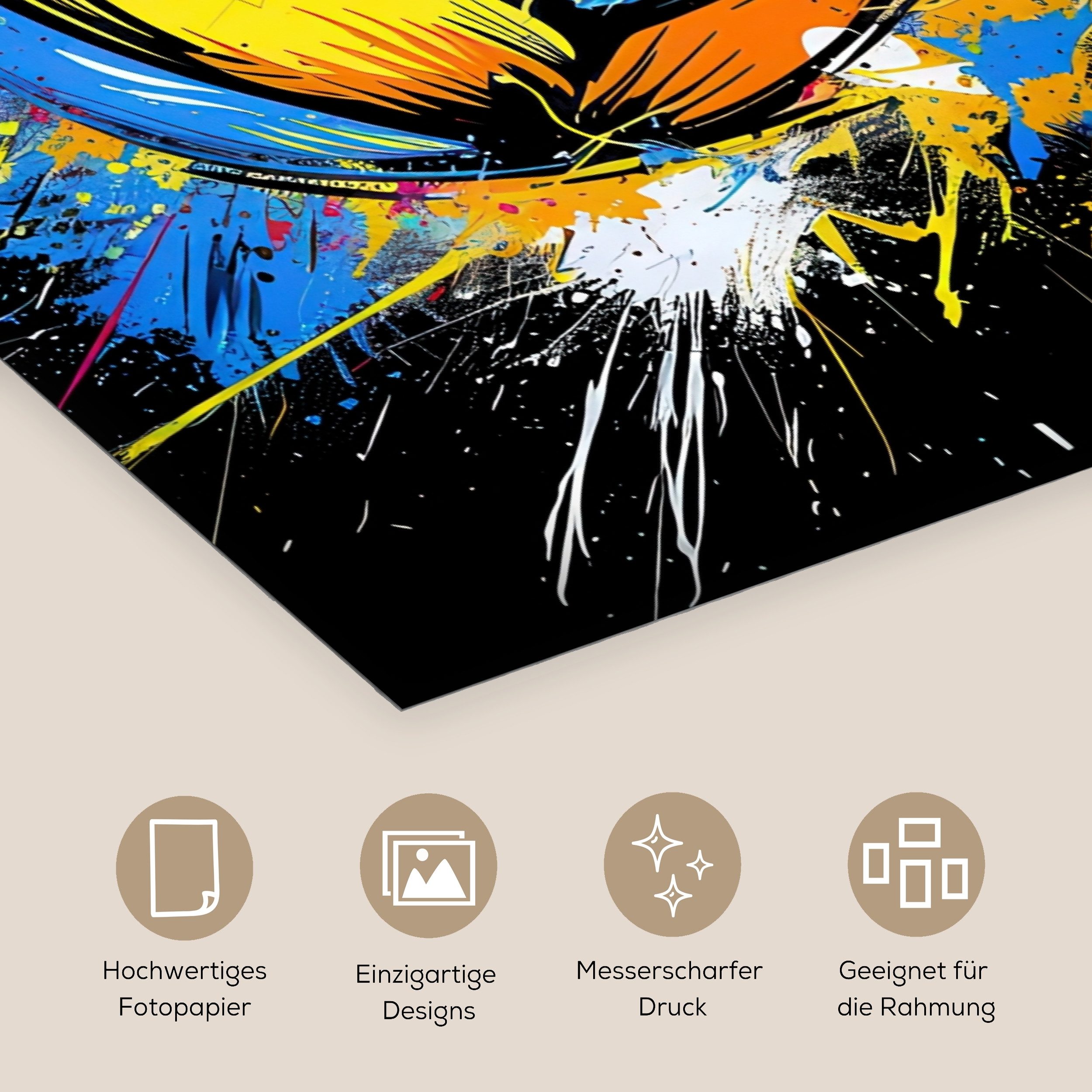MuchoWow Poster Graffiti - Sport - Volleyball - Ball, (1 St), Poster ohne Rahmen, Wandbild, Wandposter, 20x30 cm