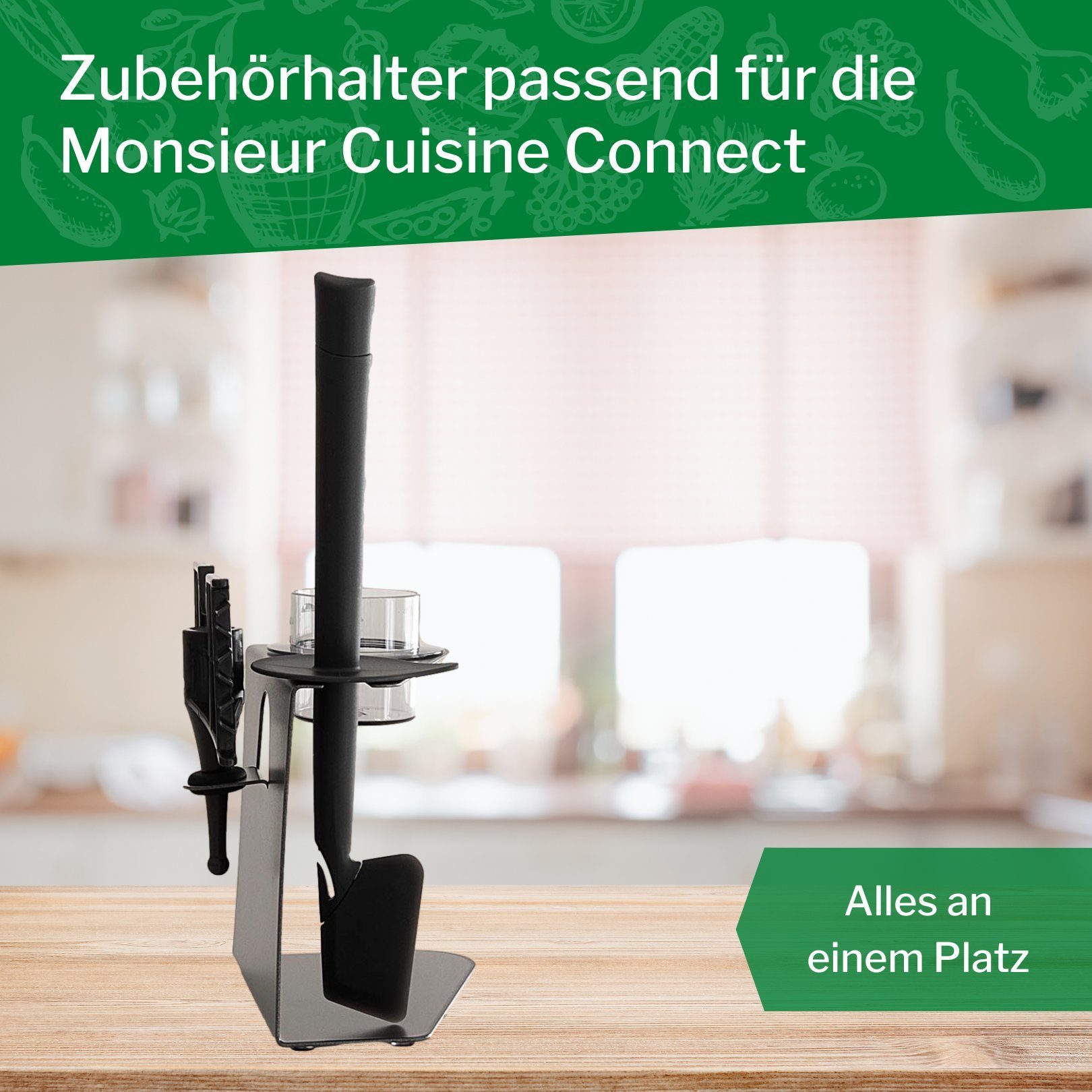Leckerhelfer - automatisch Lecker Küchenmaschinen Zubehör-Set Zubehörhalter für SILVERCREST MONSIEUR CUISINE CONNECT Küchenmaschine