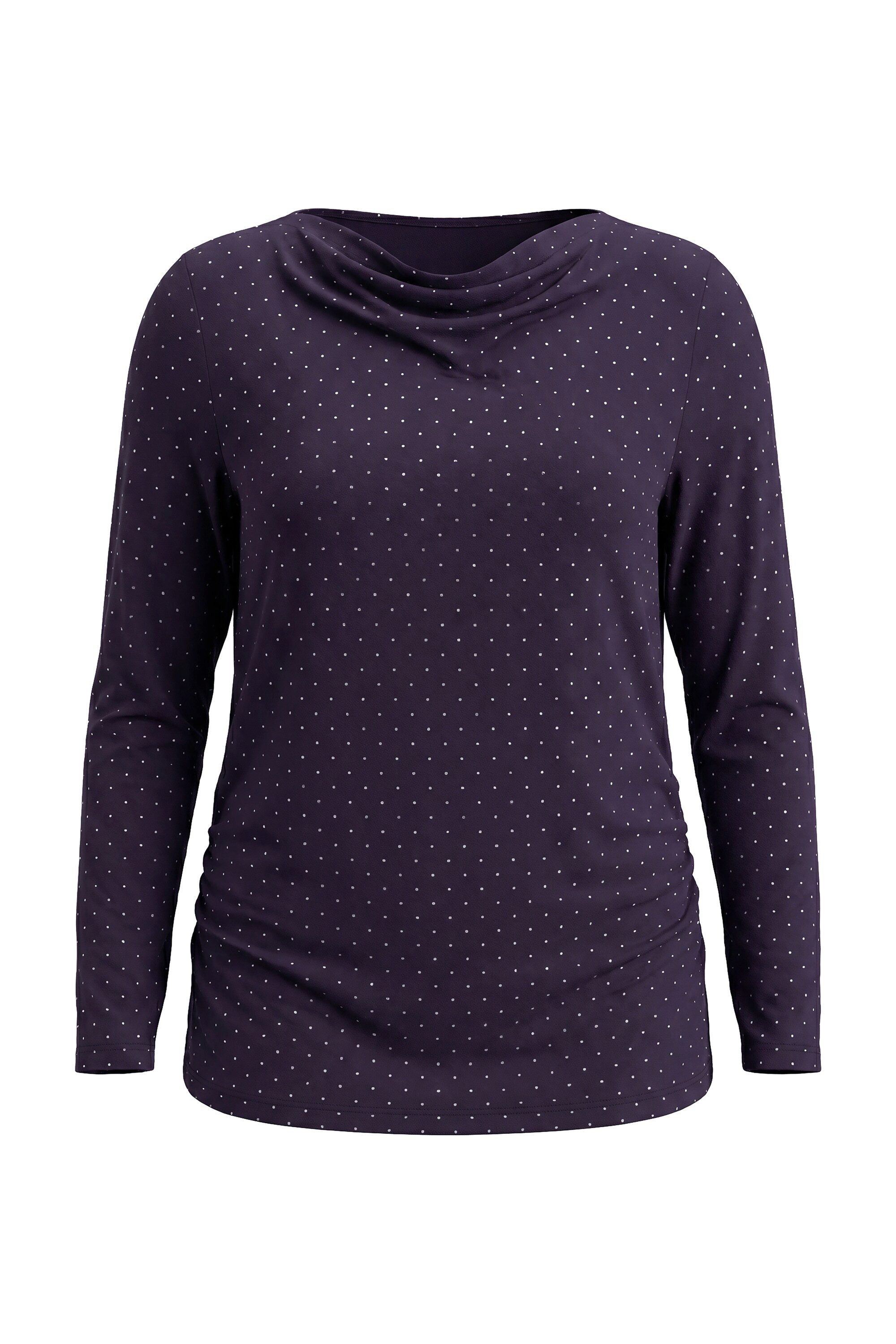 Ulla Popken Longsleeve Shirt Ziersteine Slim Wasserfall-Ausschnitt – Bild 2 von 4