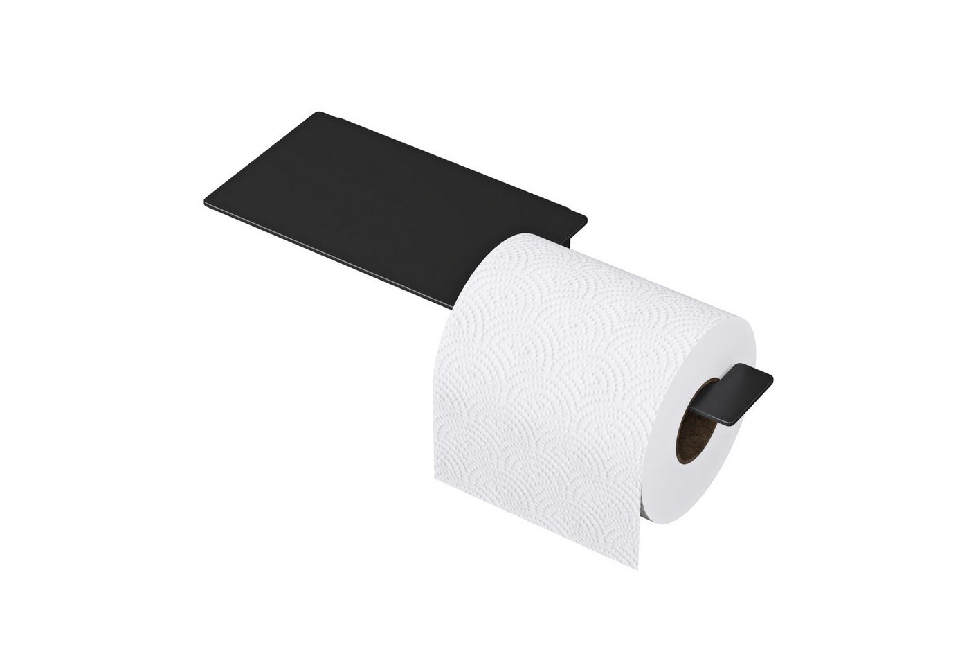 Mai & Mai Toilettenpapierhalter Klopapierhalter mit Ablage WC Rollenhalter aus Edelstahl Lino-01, Endehaken