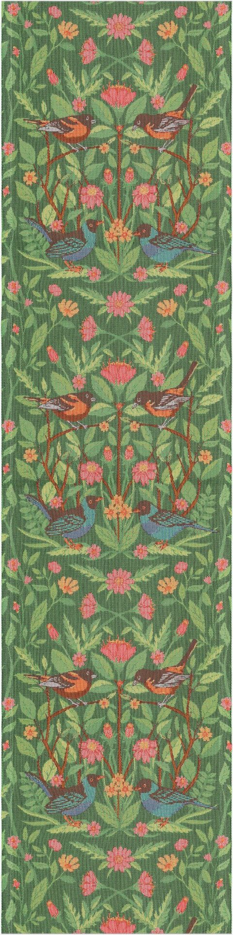 EKELUND MASTER WEAVERS 1692 Tischläufer Tischläufer Fågelliv 35x140 cm, Pixel gewebt (6-farbig)