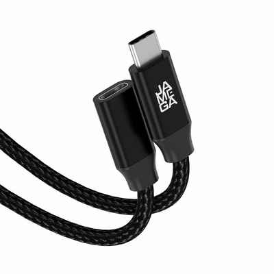 JAMEGA USB C Verlängerungskabel 10Gbps 60Hz - Schwarz & Weiß - 0,5m - 1,5m USB-Kabel, USB C Stecker, USB C Buchse (50 cm)
