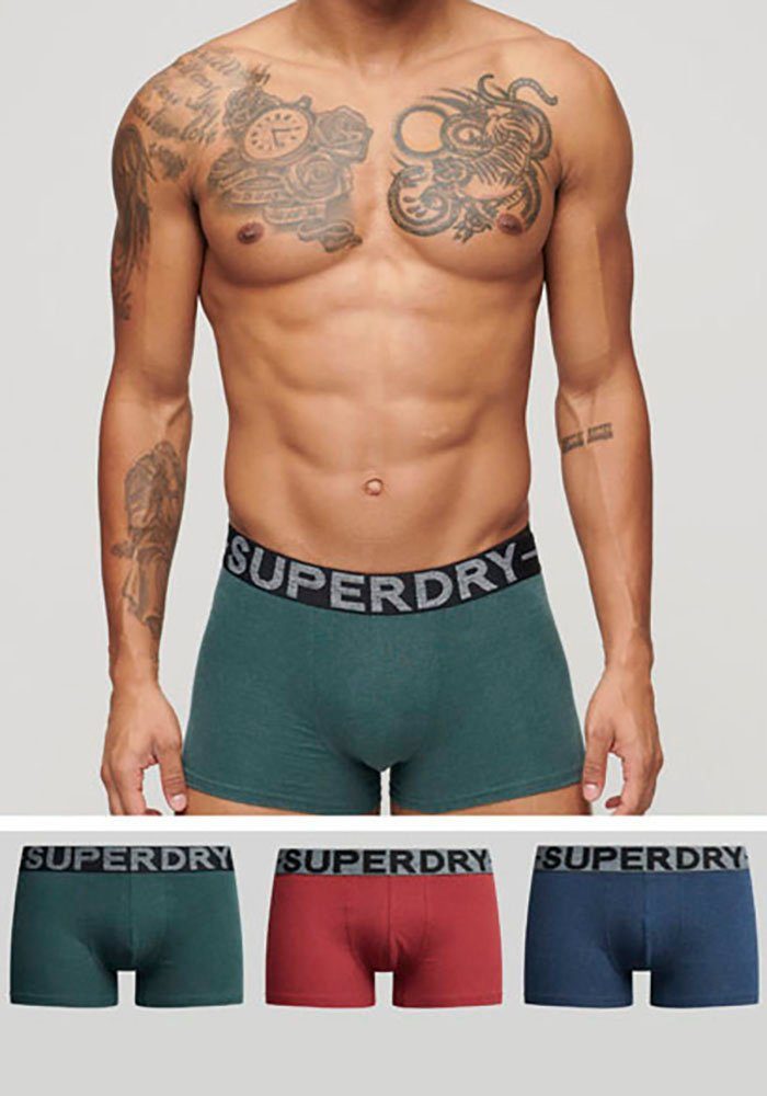 Superdry Trunk TRUNK TRIPLE PACK (Packung, 3-St) Dark Indigo Blue Marl/Buck Green Marl/Hike Red Marl