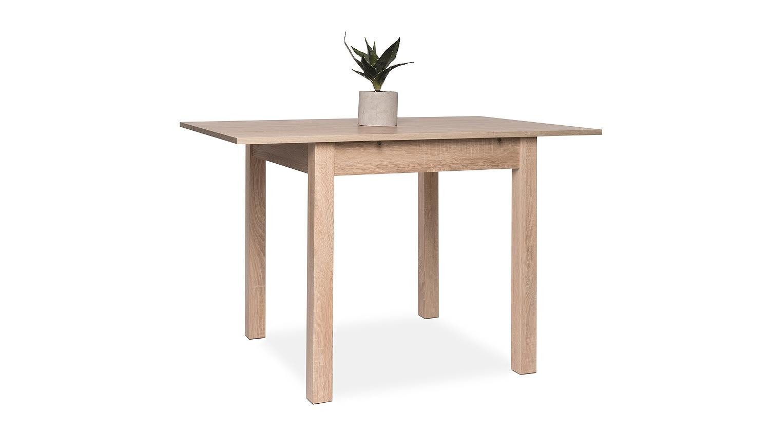 Finori Esstisch Esstisch Charisse Ausziehtisch Sonoma Eiche dekor ca. 80-120x80 cm, Tischplatte ausziehbar auf 120 cm
