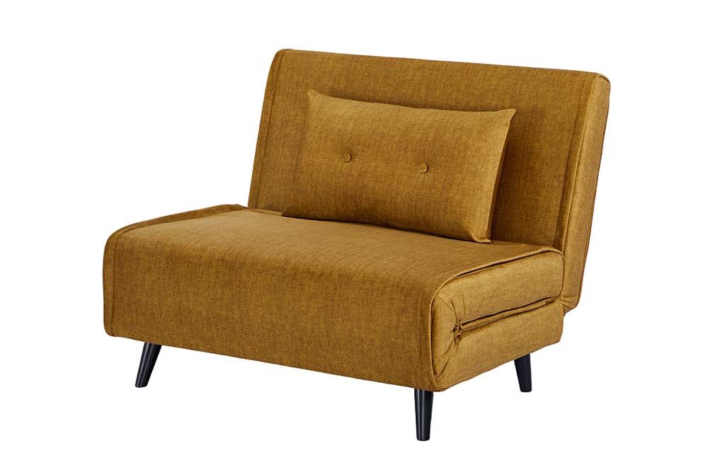 riess-ambiente Relaxsessel SMART MULTIFUNCTION 100cm senfgelb - Samt, Bettfunktion, mit Kissen (Einzelartikel, 1-St), ausziehbare Schlafgelegenheit - ideal für Wohn- oder Gästezimmer