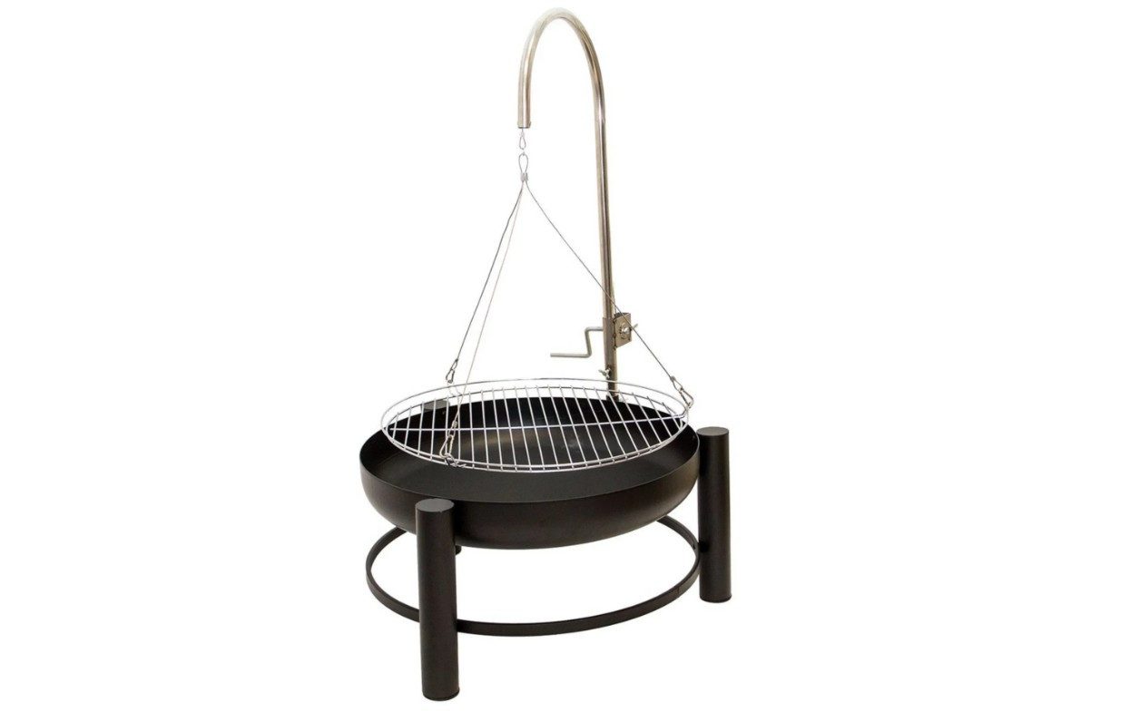 Lemodo Holzkohlegrill Schwenkgrill mit höhenverstellbarem Grillrost