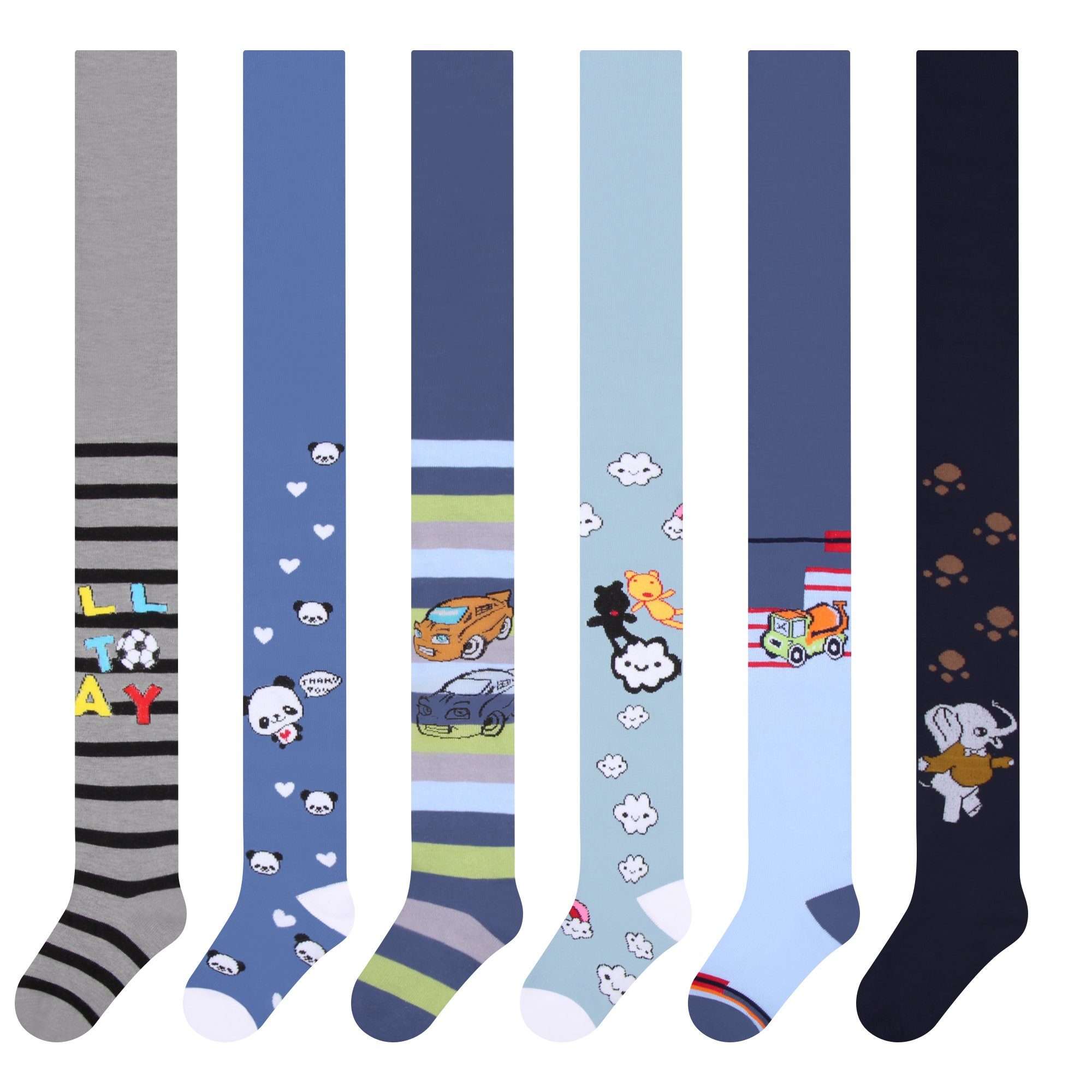 L&K-II Strumpfhose 2716 (6er-Pack) aus Baumwolle in 6 Motiven