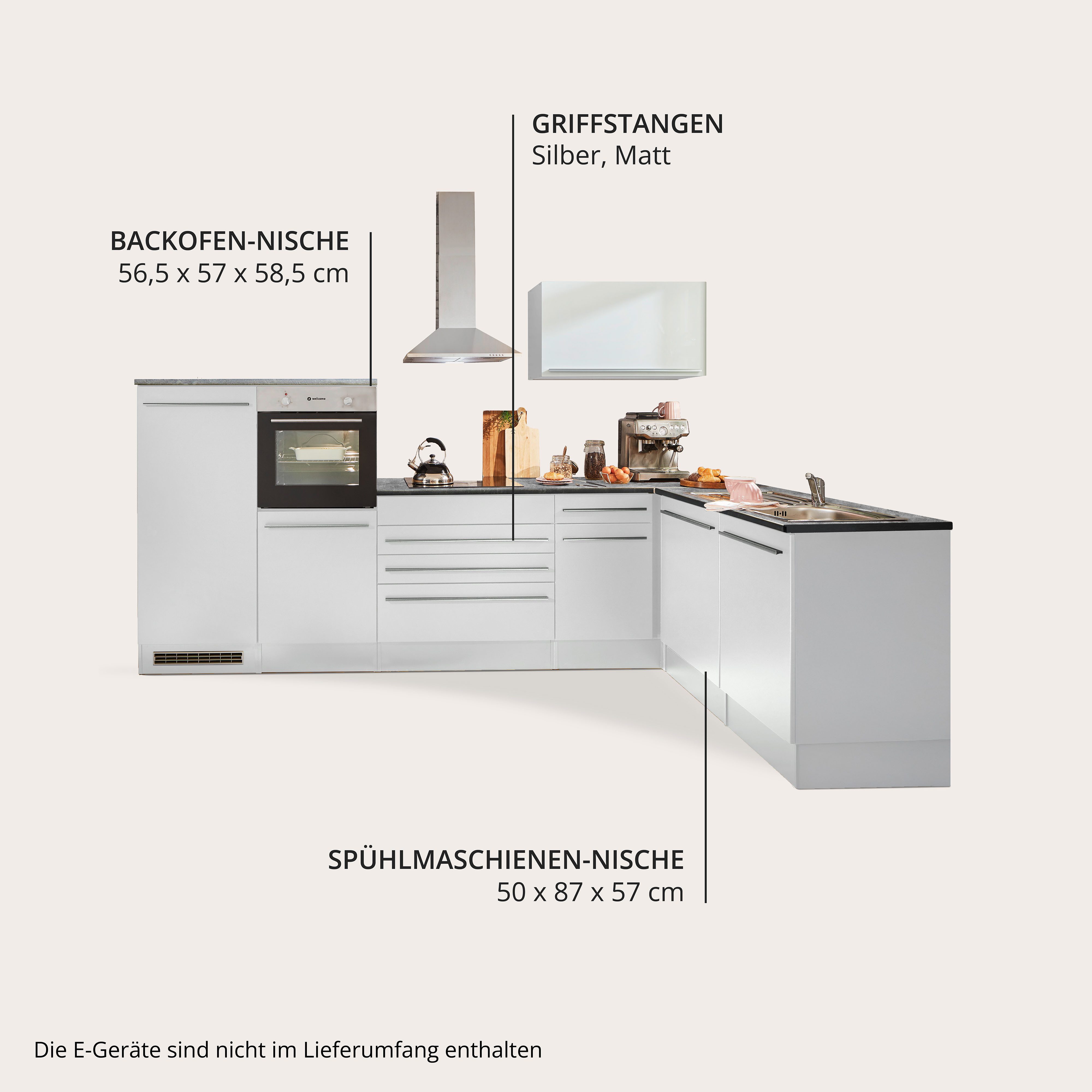 BASIC by Balculina Winkelküche Jazz, Stellbreite 320/175 cm, wahlweise mit E-Geräten