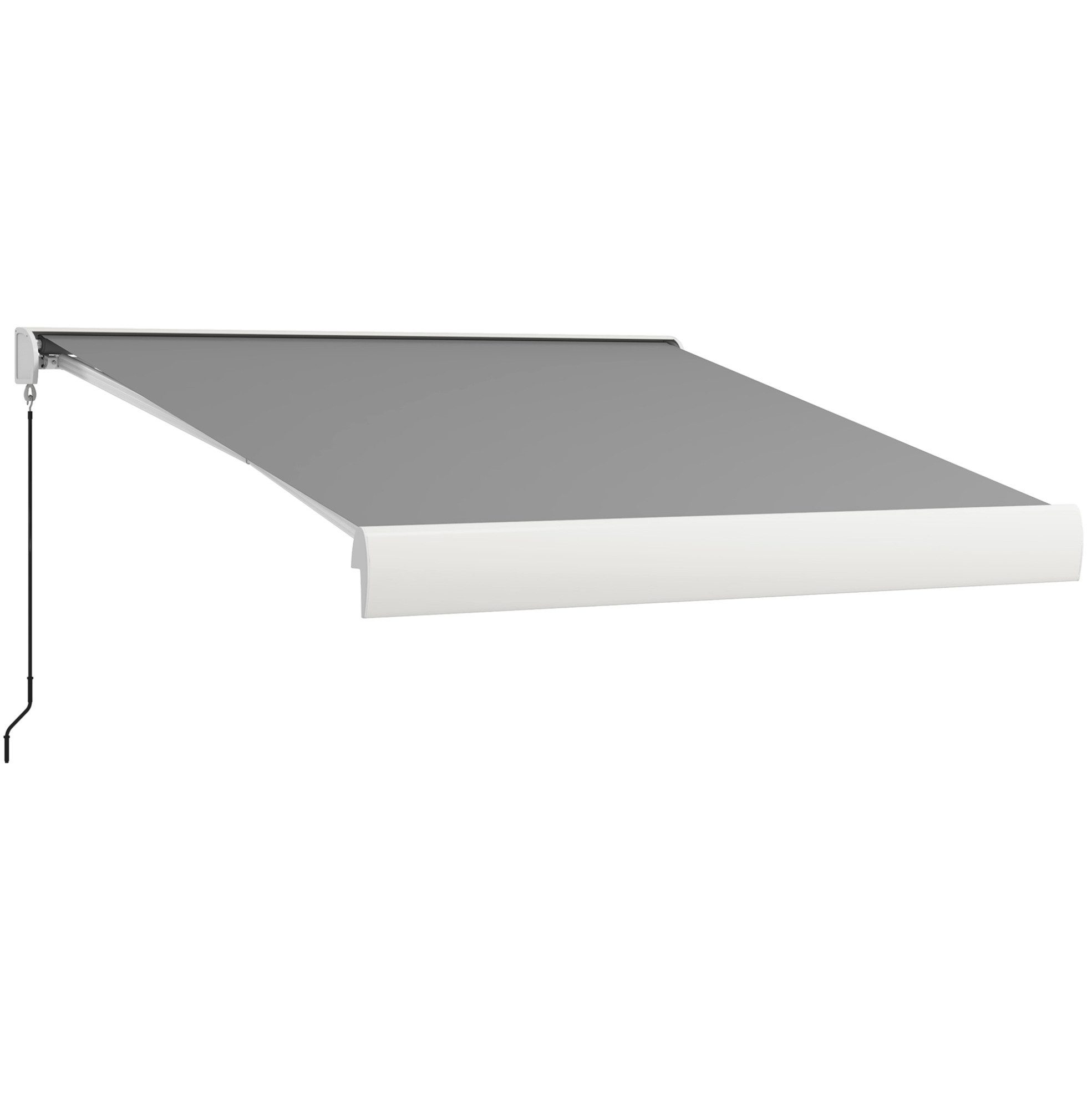 OKWISH Gelenkarmmarkise Markise 295x250 cm Elektrisch Hellgrau – Balkon Markise Aluminium (Packung, 1-St., Aluminium Gelenkarm Markise 3m für Terrasse, wetterfester Sonnenschutz) Markise mit Fernbedienung & Handkurbel, Sonnenschutz für Balkon