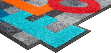Teppich Crazy Welcome, wash+dry by Kleen-Tex, rechteckig, Höhe: 7 mm, mit Spruch, rutschhemmend, In- und Outdoor geeignet, waschbar