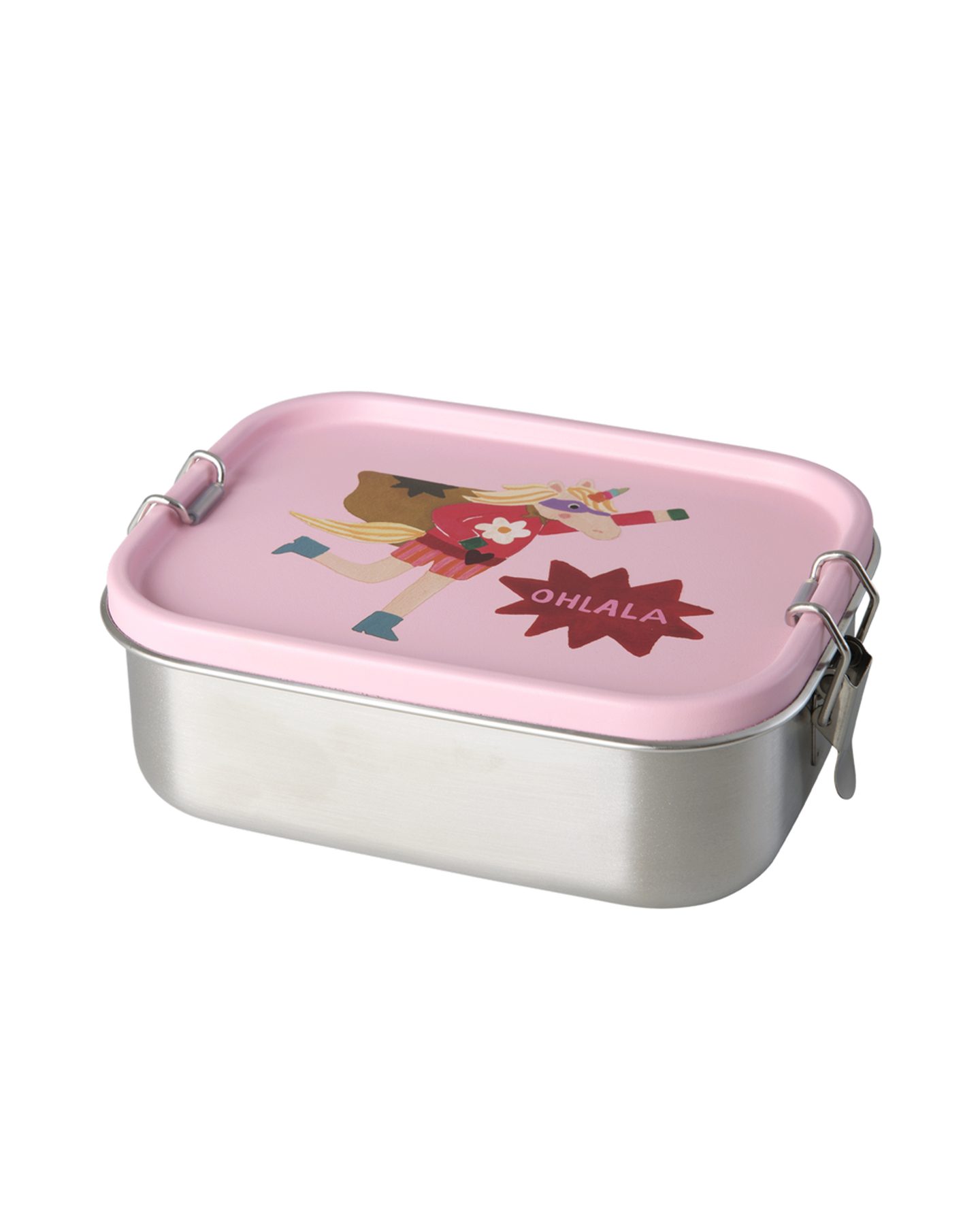 rice Lunchbox Rice Lunchbox aus Metall - Super Hero Print Rosa, Metall, (1-tlg)
