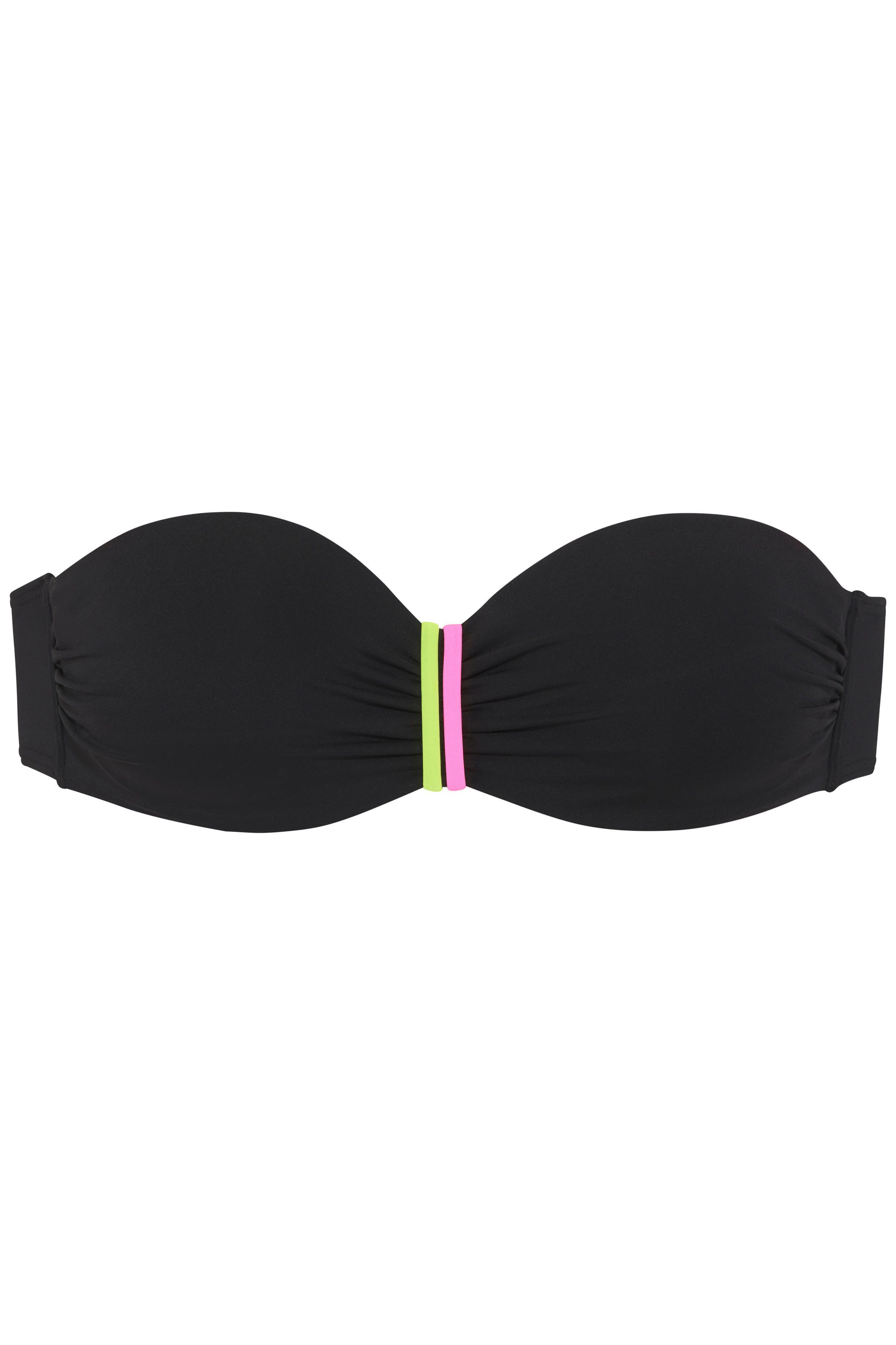 Buffalo Bügel-Bandeau-Bikini-Top Pop, Mit kontrastfarbigen Trägern