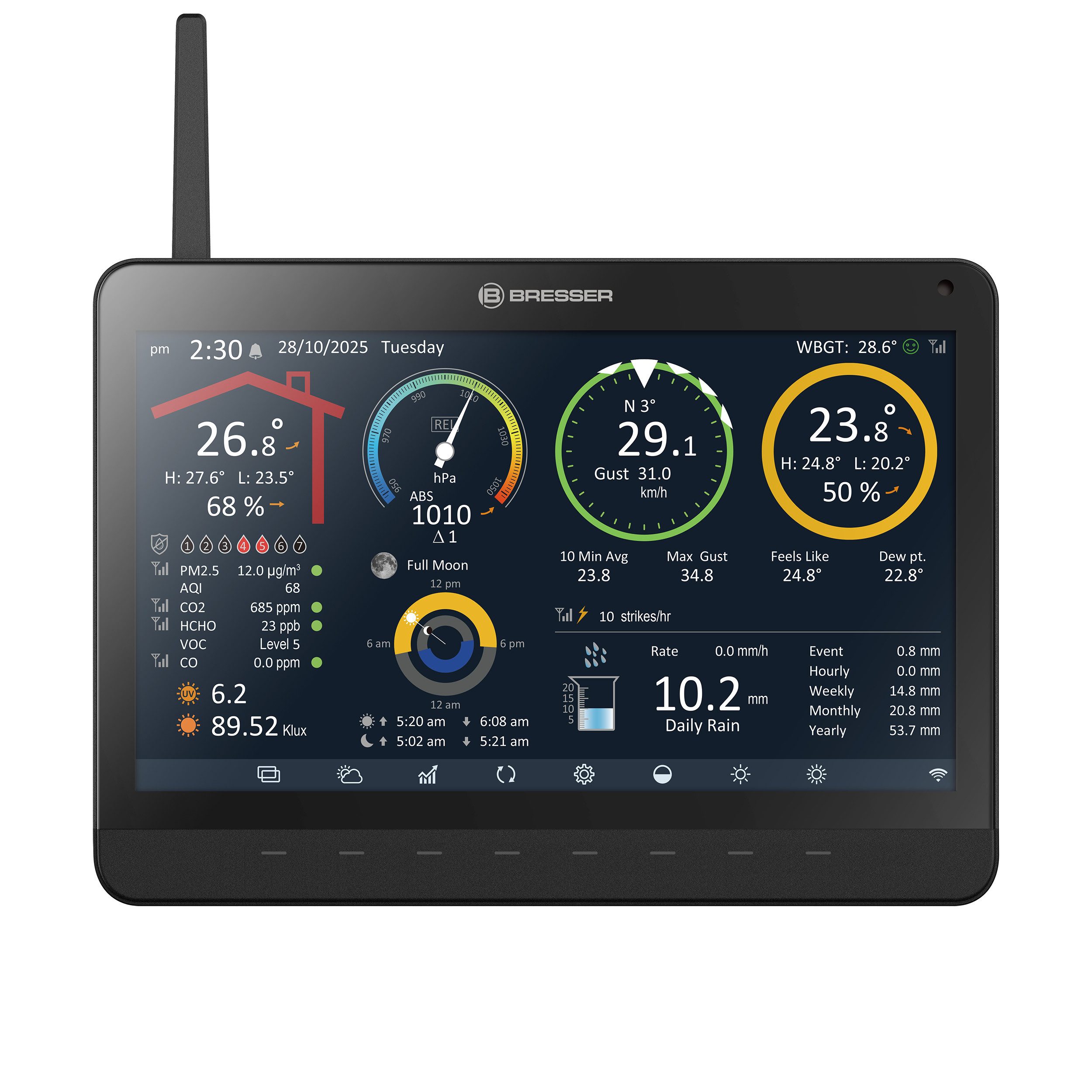 BRESSER BRESSER MeteoChamp 9-in-1-WLAN-Wetterstation mit digitalem Bilderrahm… Wetterstation